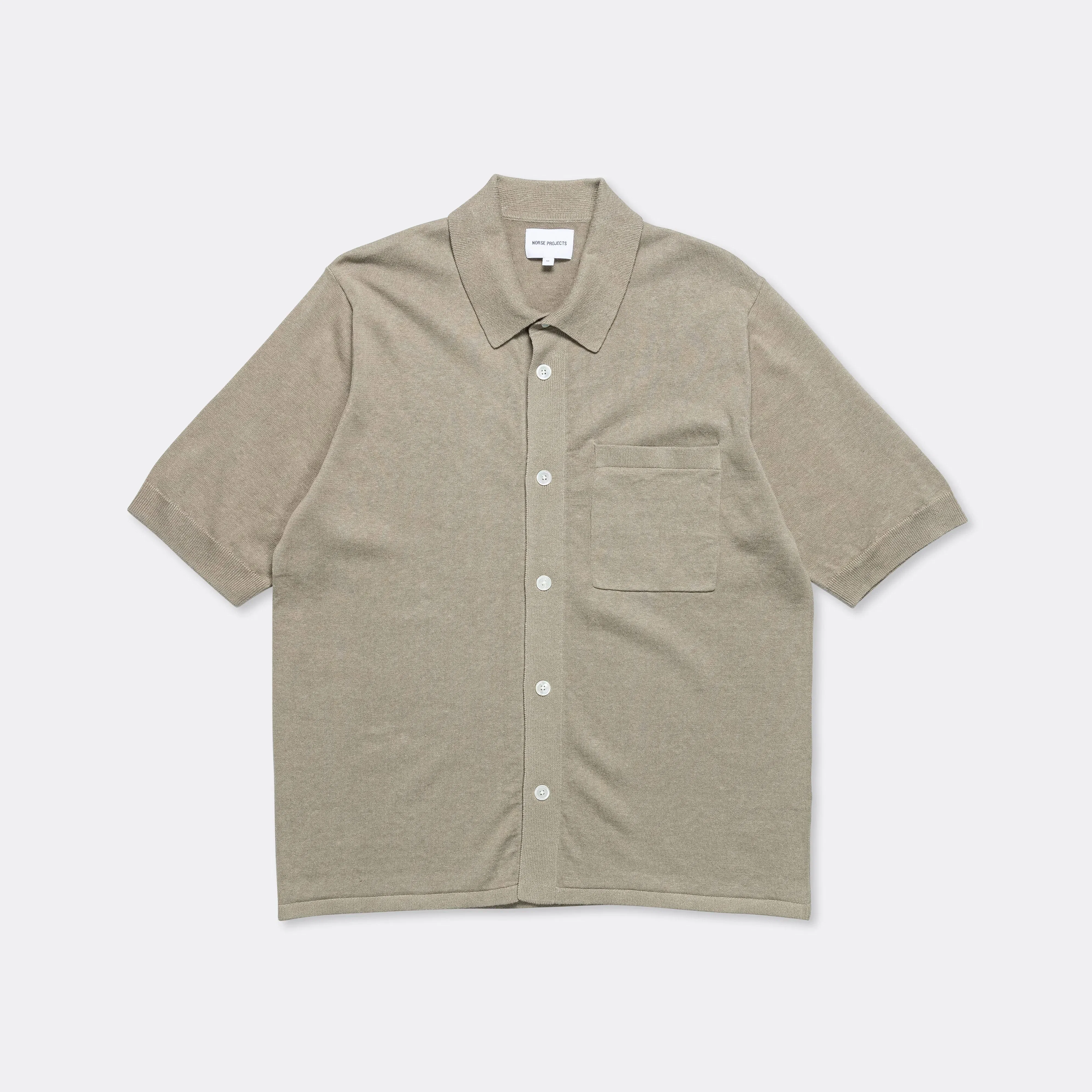 Norse Projects Rollo Cotton Linen SS Shirt - Clay