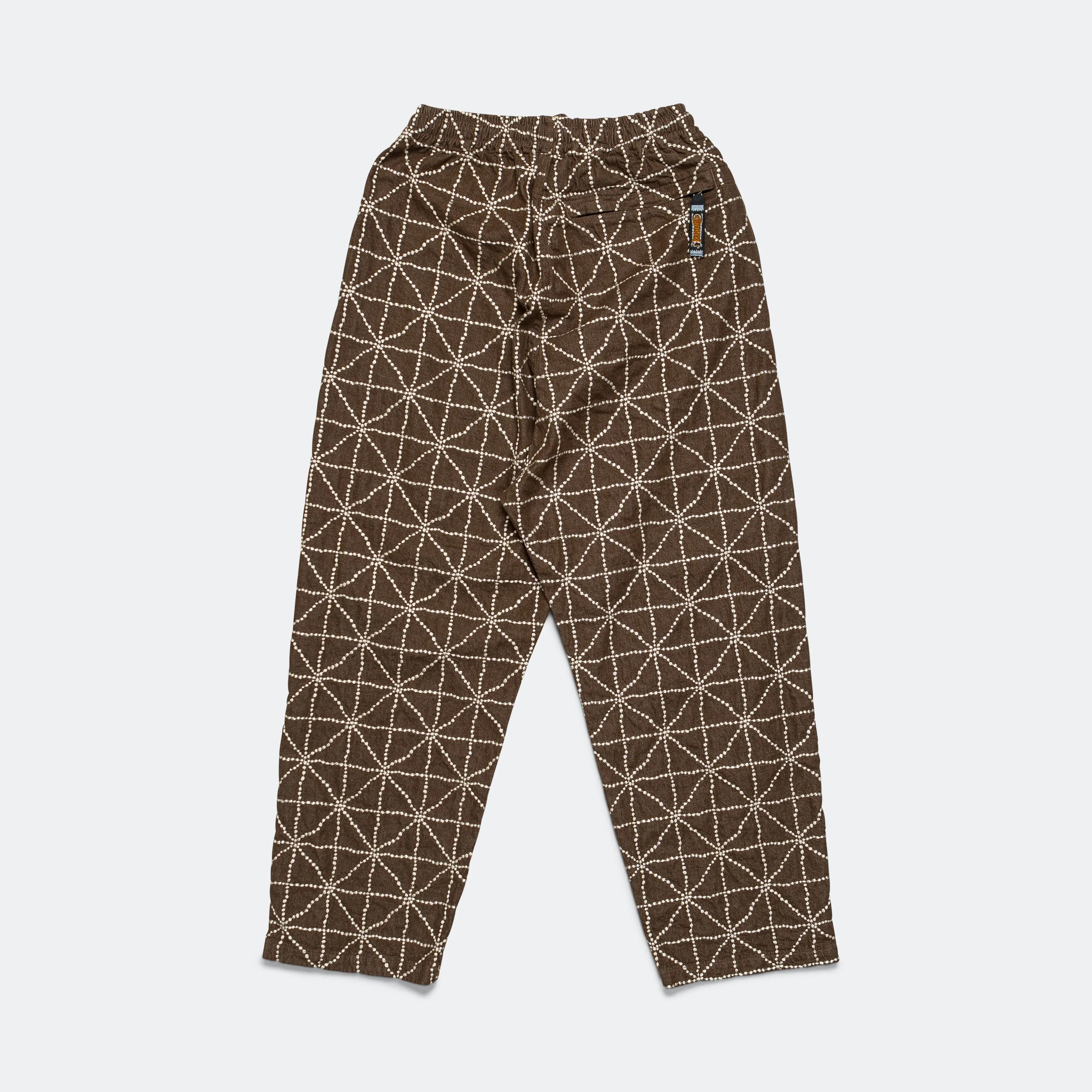KAPITAL 8oz Color Denim FOLK-DOJO Embroidery EASY Pants - Brown