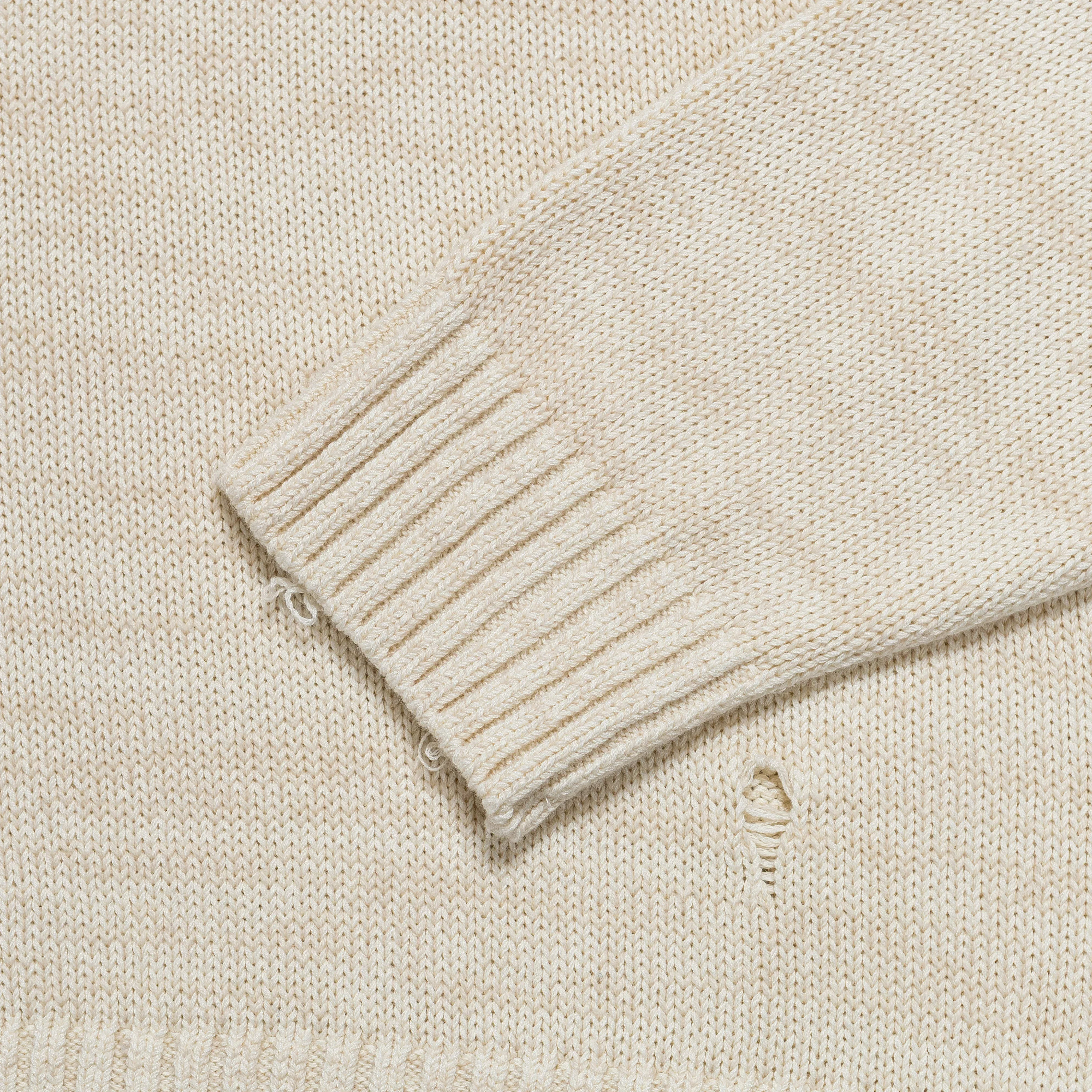 KAPITAL 5G Cotton Knit RAINBOWY Patch Crew Sweater - Ecru