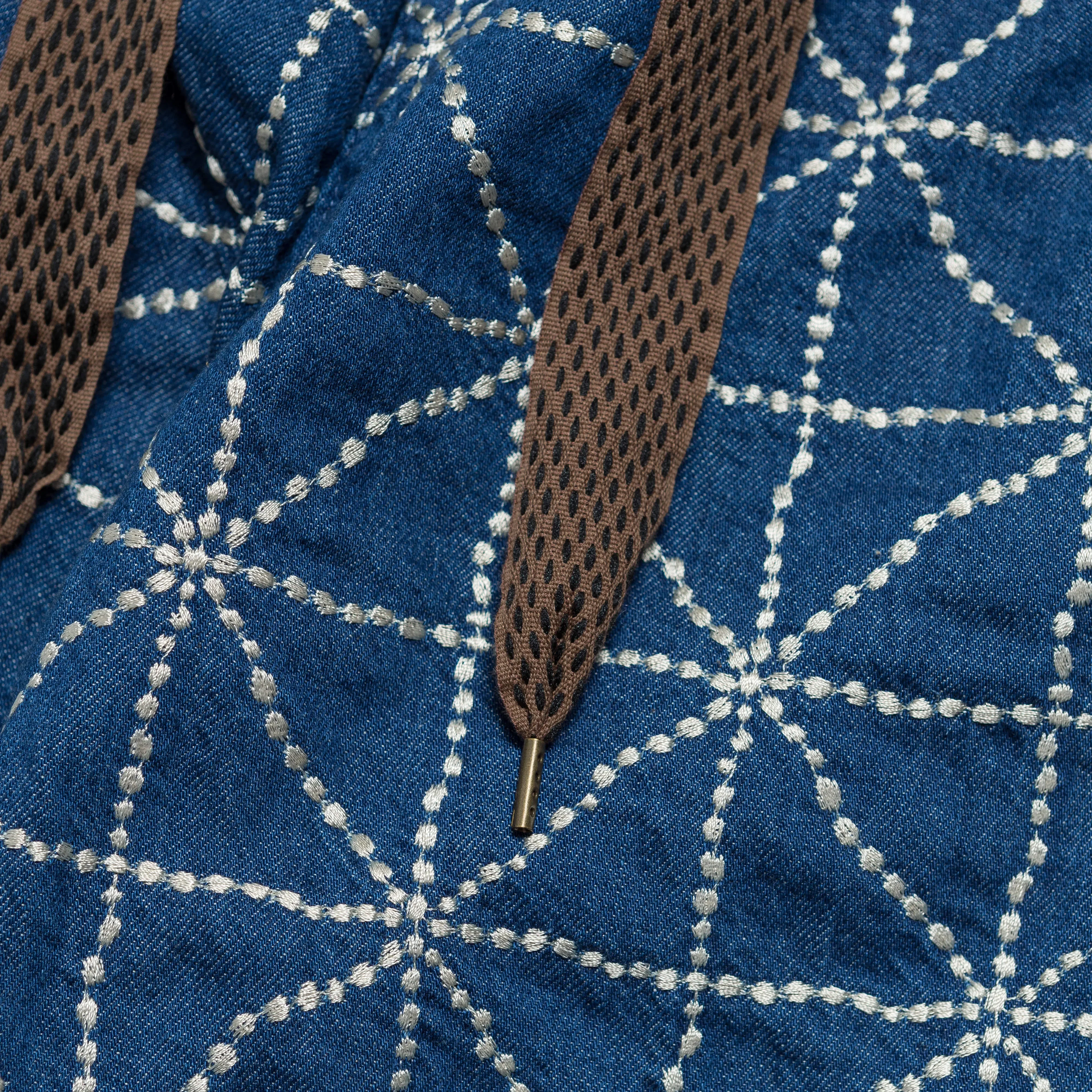 KAPITAL 8oz Denim FOLK-DOJO Embroidery EASY Pants - Midtone