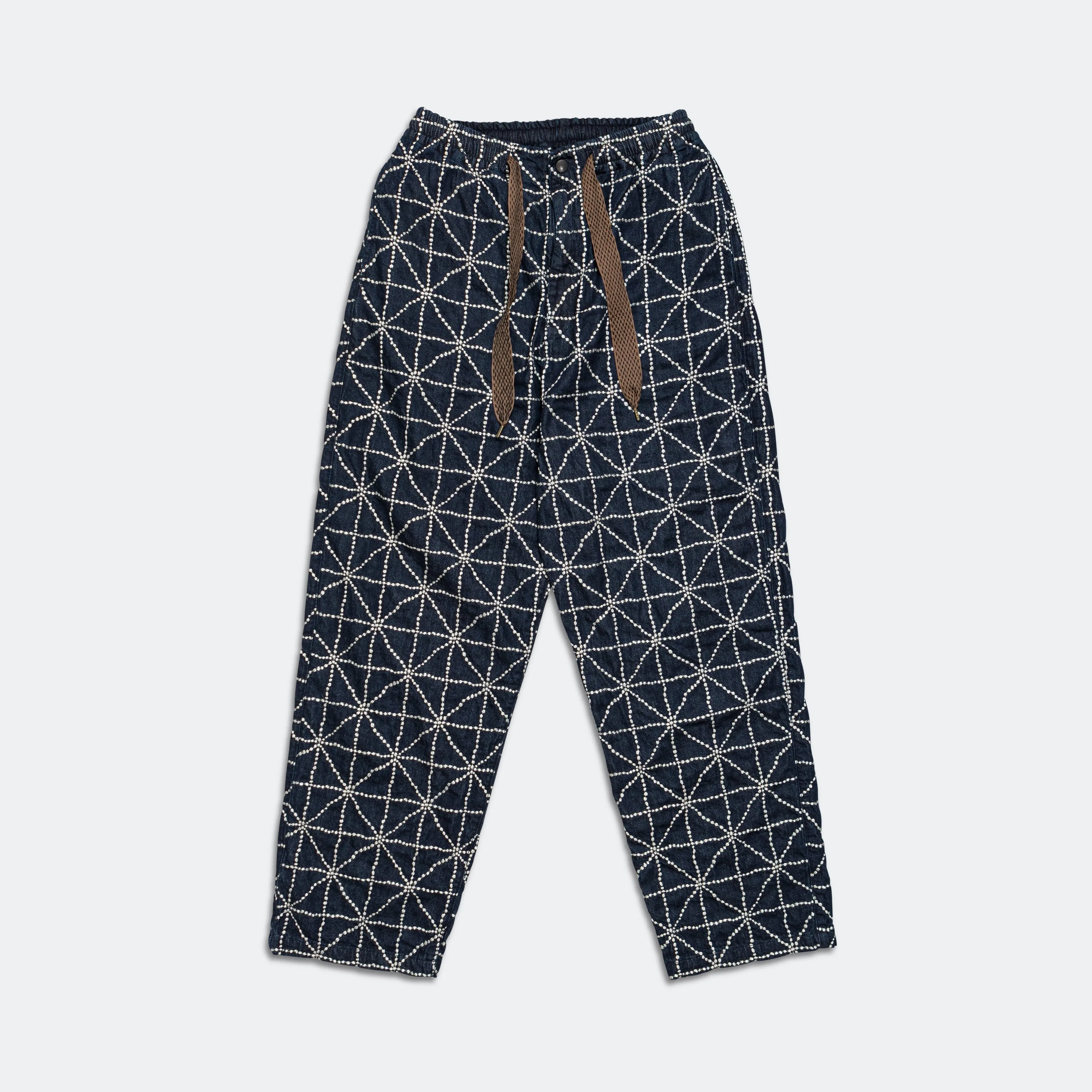 KAPITAL 8oz Denim FOLK-DOJO Embroidery EASY Pants - Dark