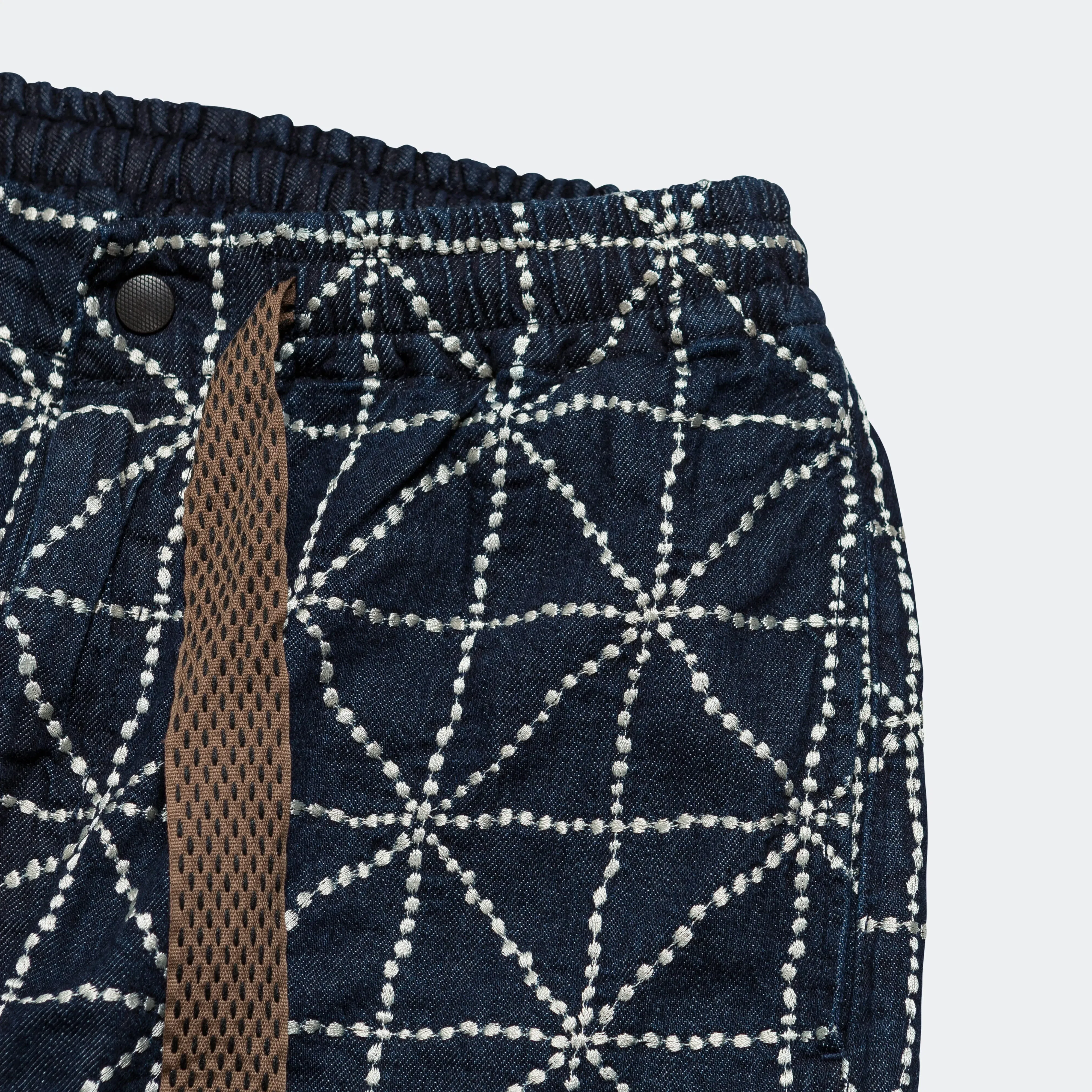 KAPITAL 8oz Denim FOLK-DOJO Embroidery EASY Pants - Dark