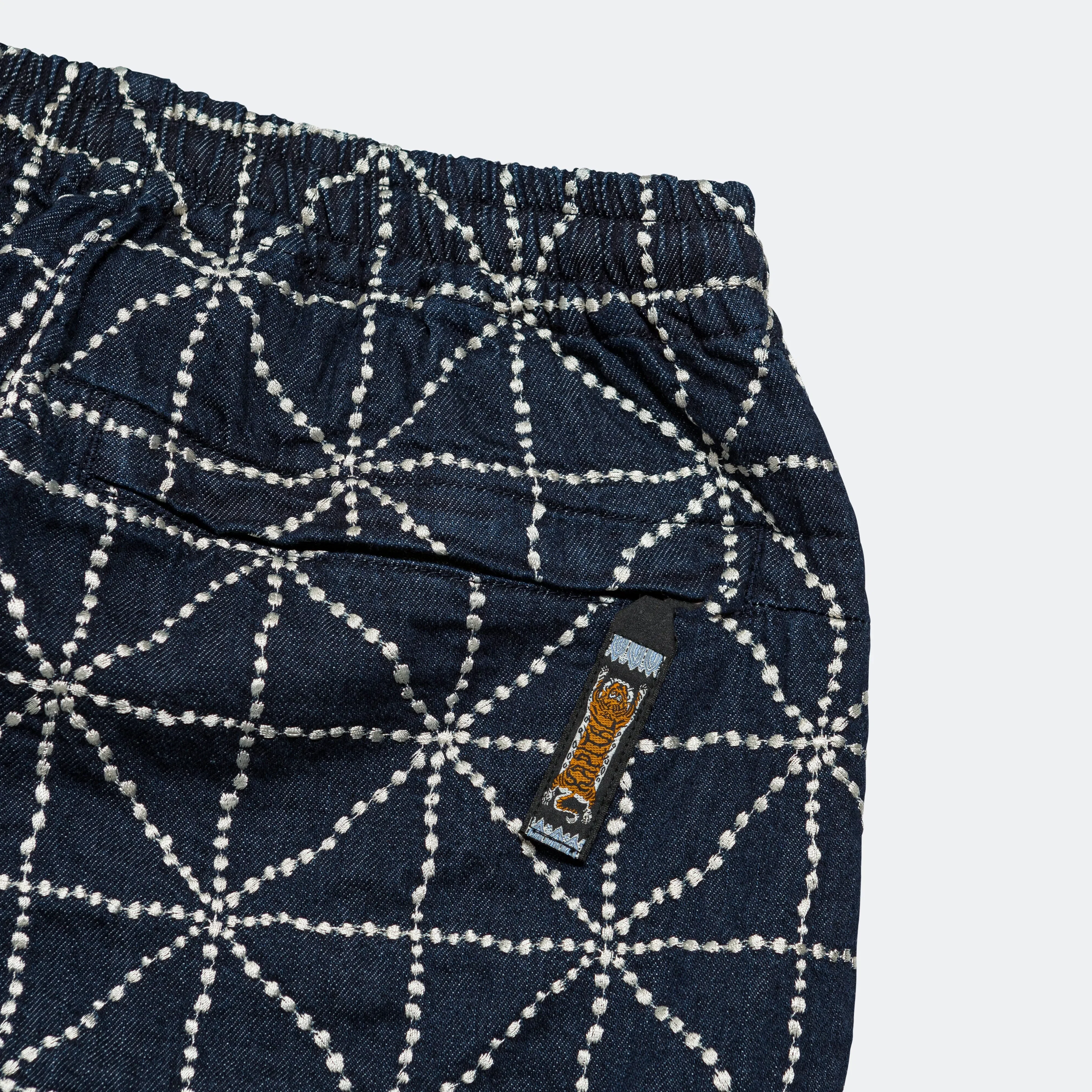 KAPITAL 8oz Denim FOLK-DOJO Embroidery EASY Pants - Dark