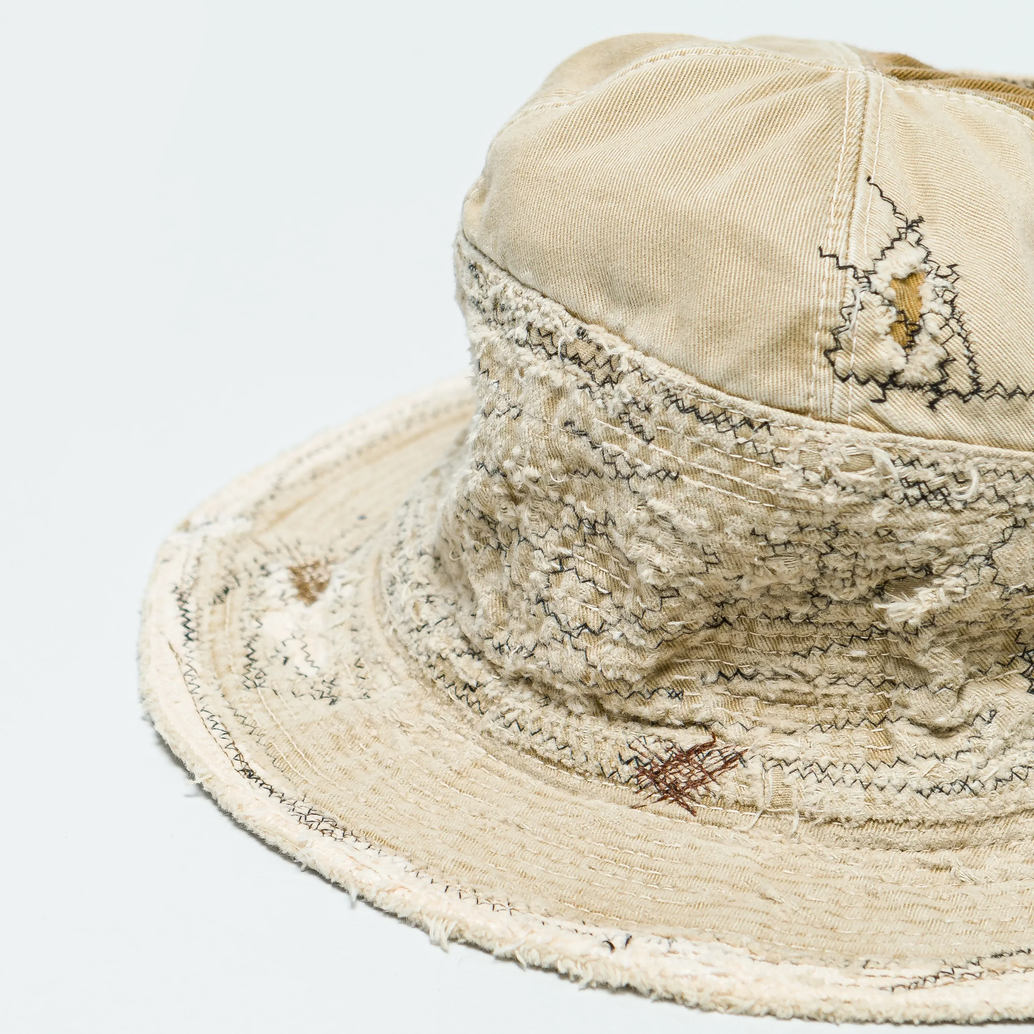 KAPITAL Chino THE OLD MAN AND THE SEA HAT (CRASH REMAKE) - Beige