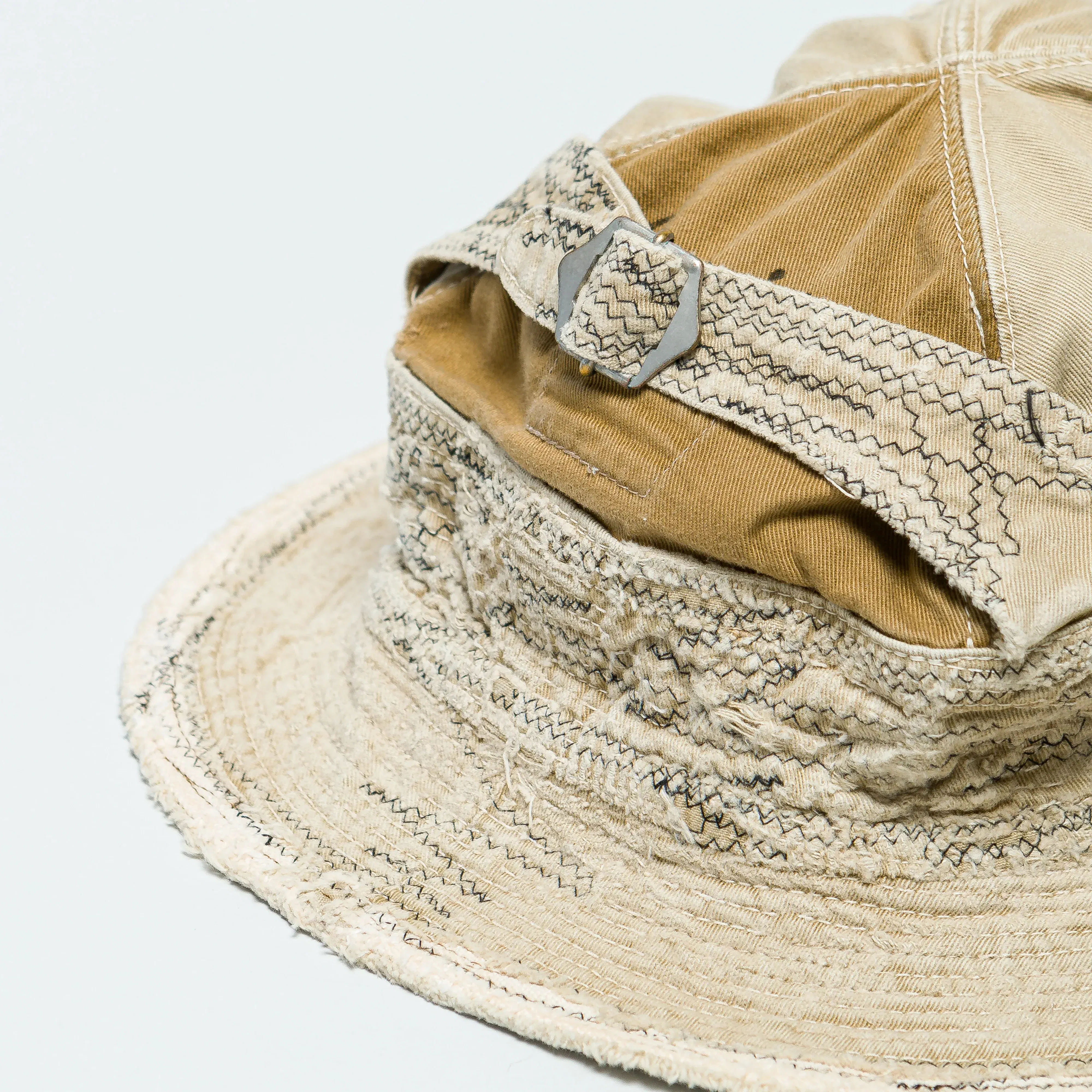 KAPITAL Chino THE OLD MAN AND THE SEA HAT (CRASH REMAKE) - Beige
