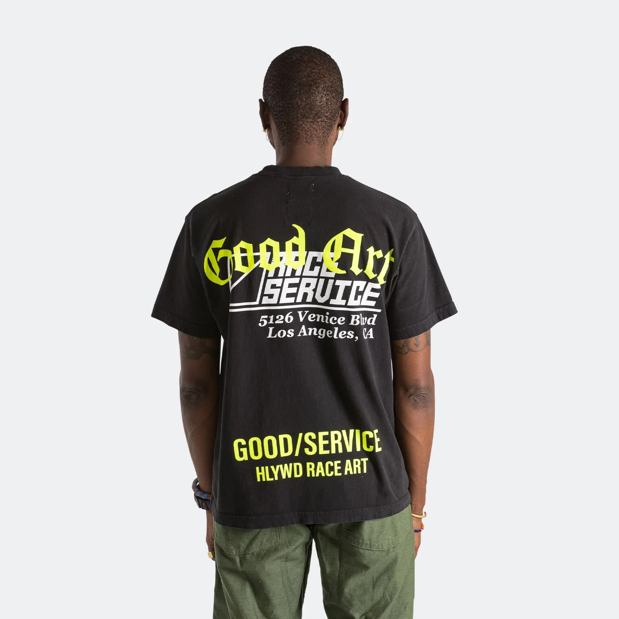 Good Art Hlywd SS T-Shirt x Race Service - Faded Black