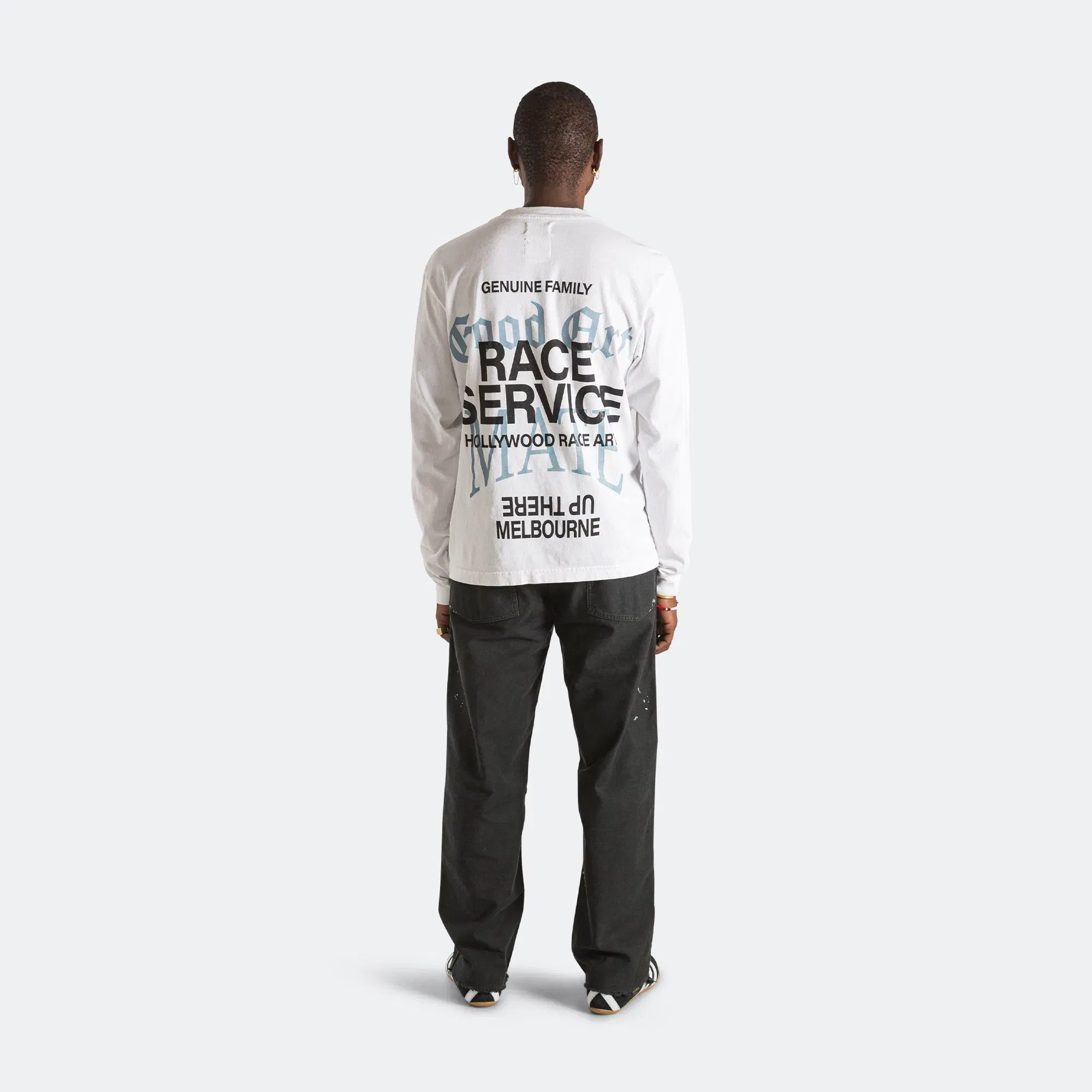 Good Art Hlywd LS T-Shirt x Race Service - Optical White
