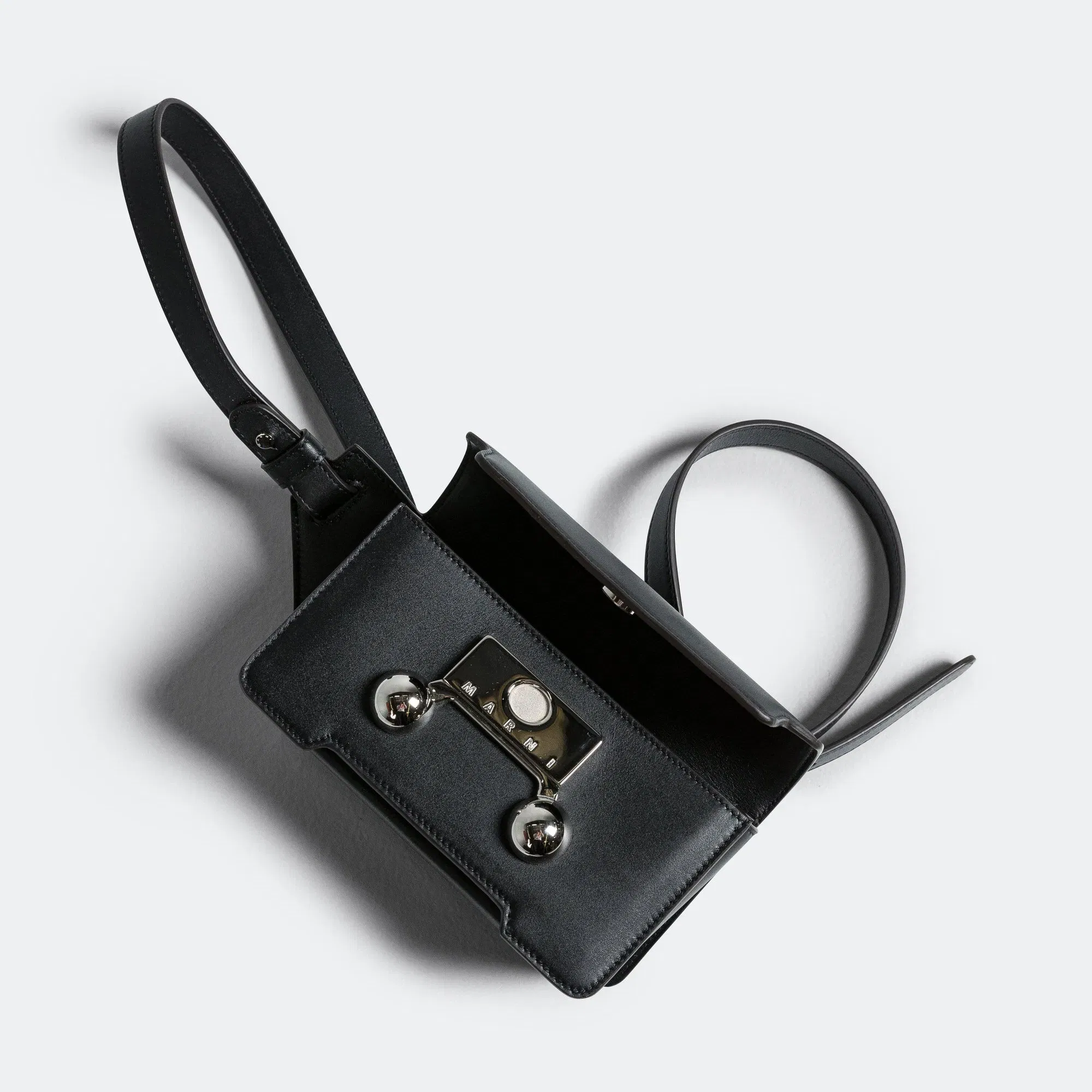Marni Trunkaroo Medium Crossbody Bag - Black Leather