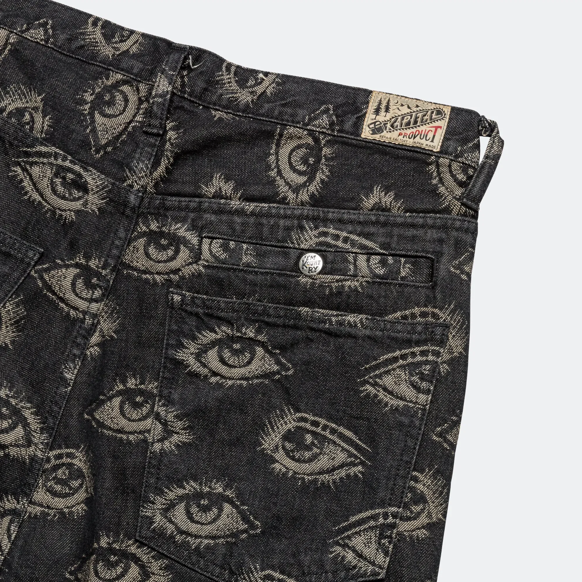KAPITAL 12oz SPEAKEASY Denim PORT Baggy Pants - Black