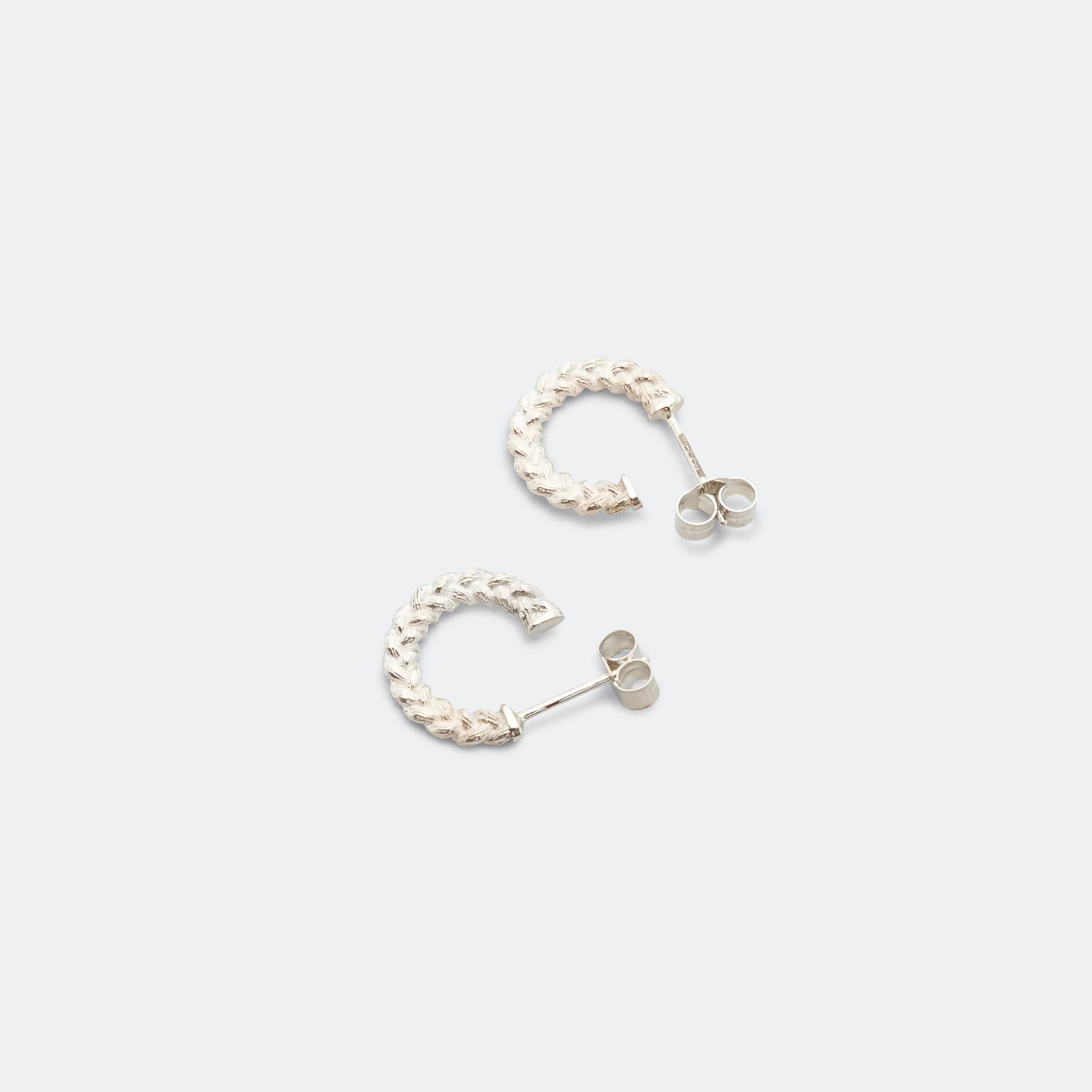 Bleue Burnham Braided Hoop Earrings - 925 Silver