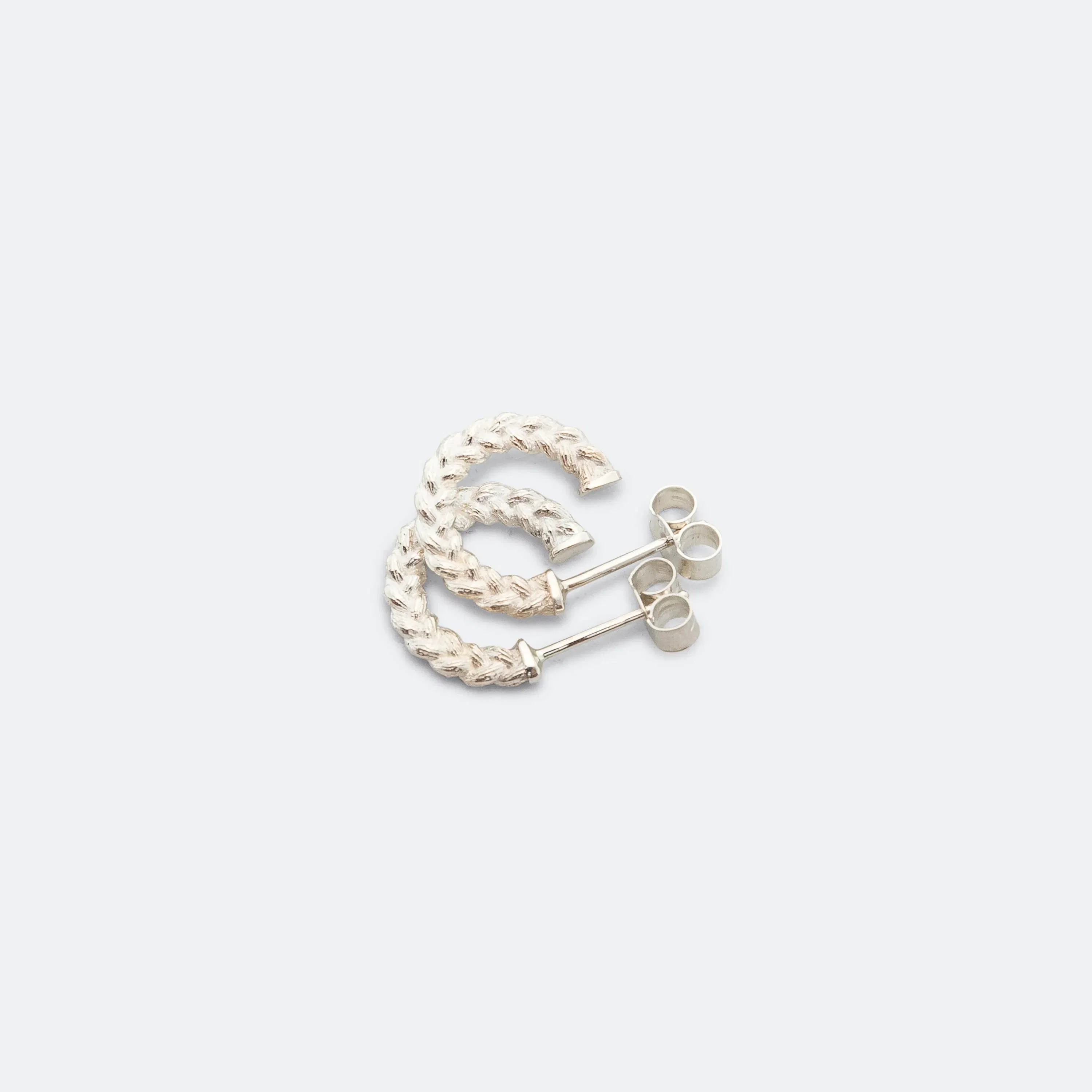Bleue Burnham Braided Hoop Earrings - 925 Silver