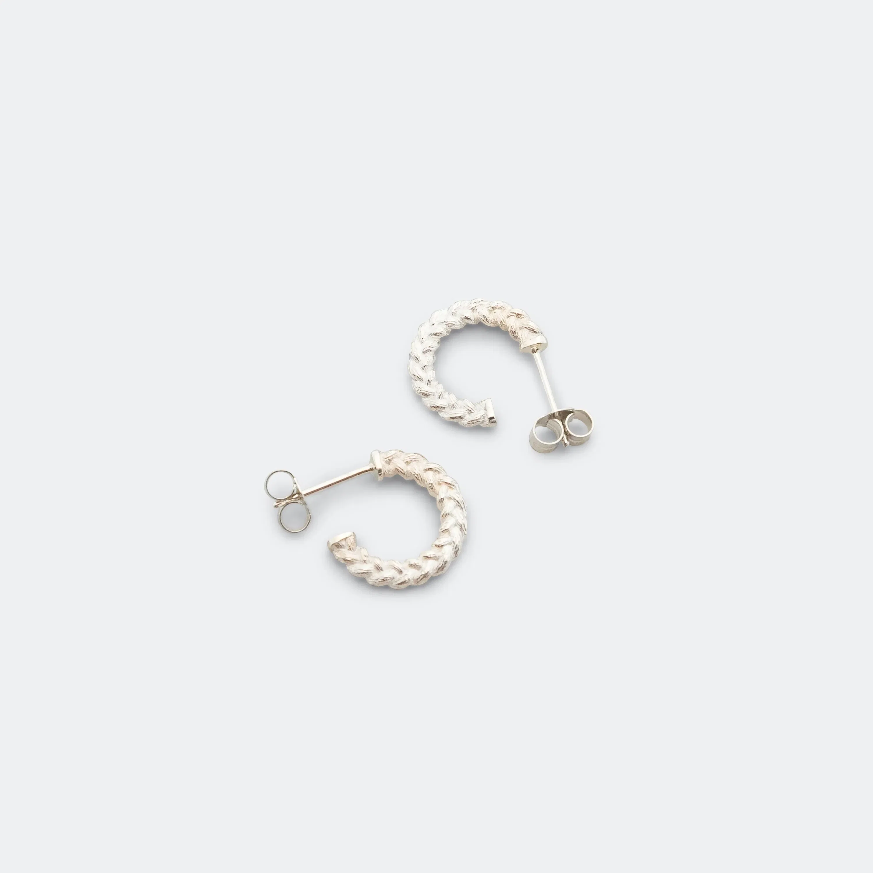 Bleue Burnham Braided Hoop Earrings - 925 Silver