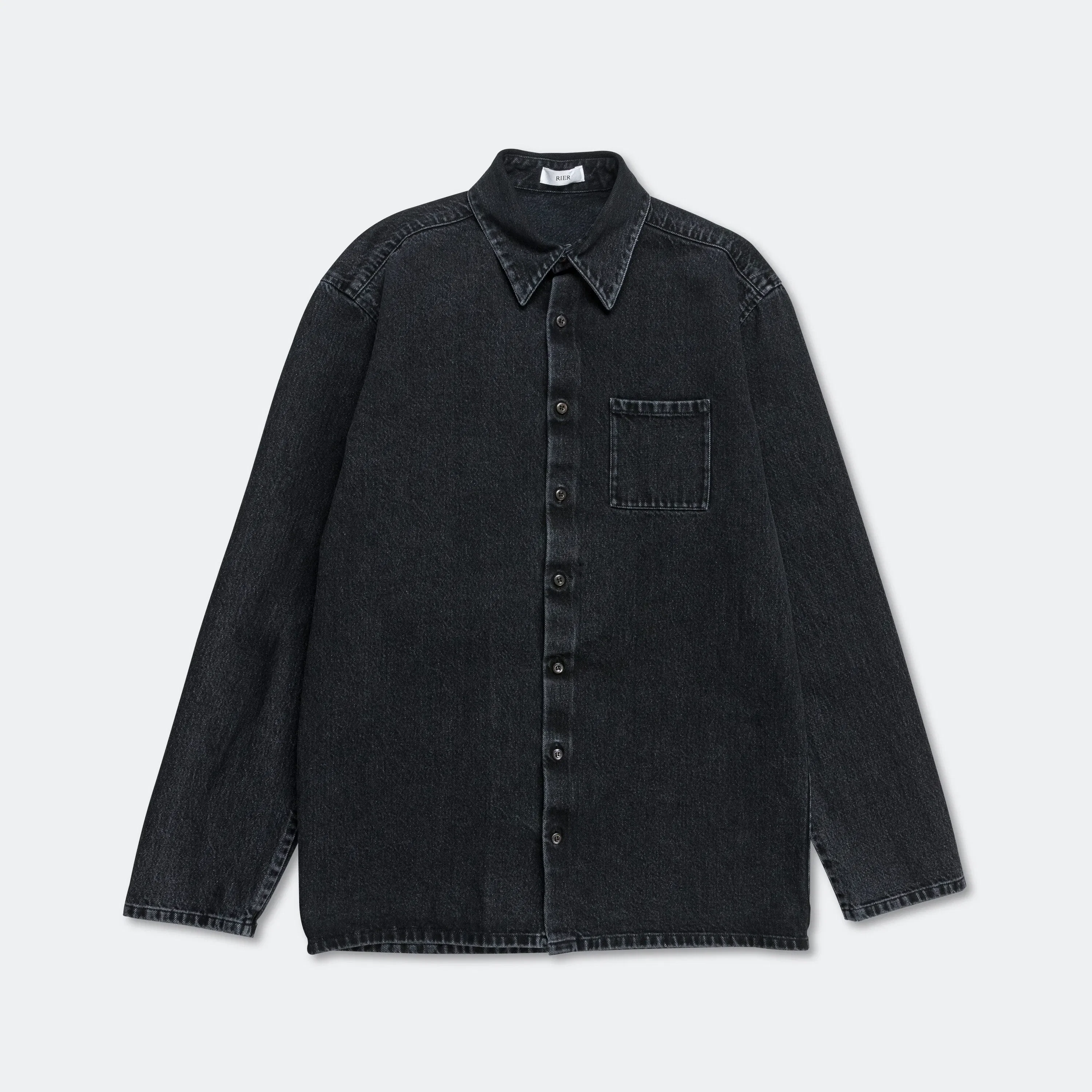 Rier Washed Denim Shirt - Anthracite