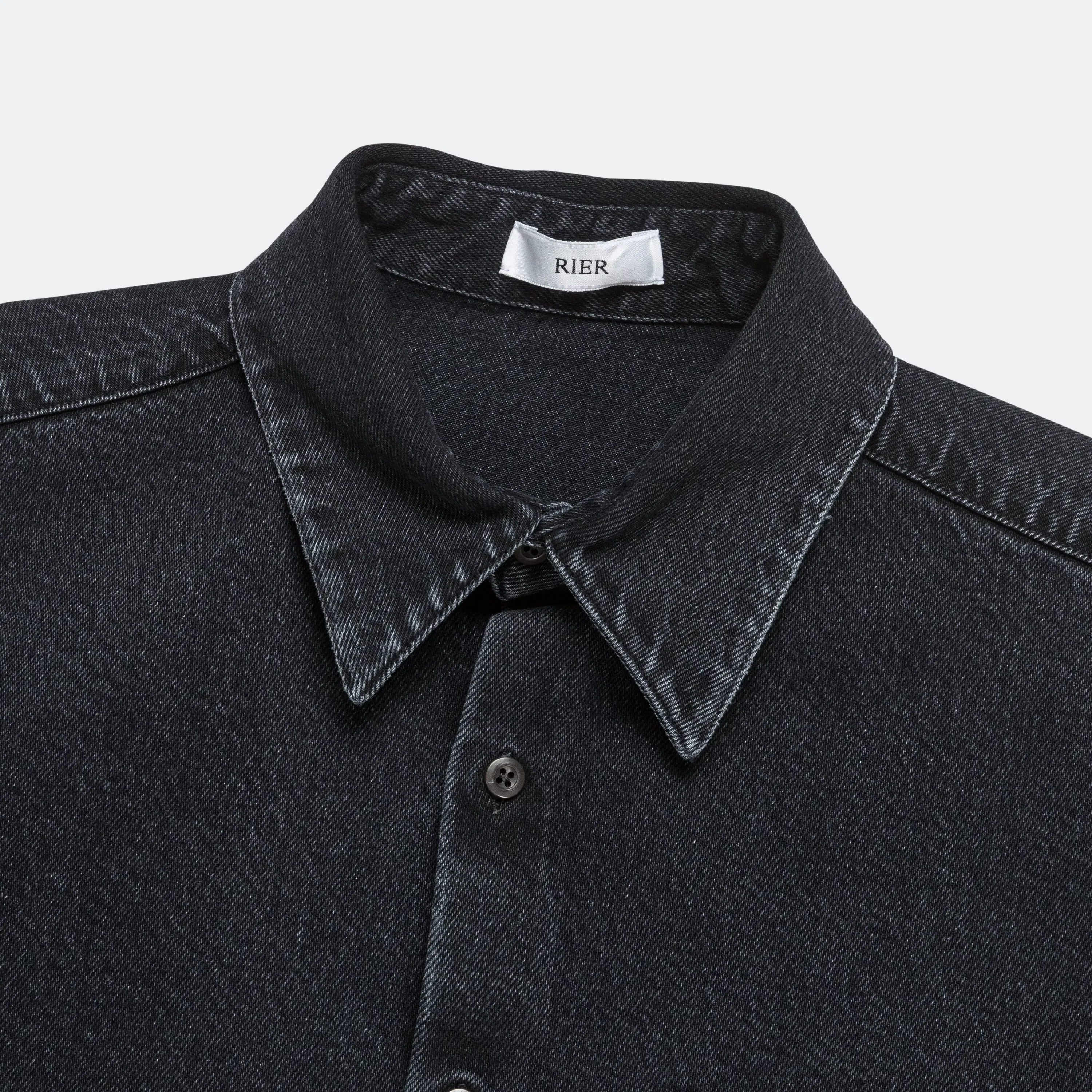 Rier Washed Denim Shirt - Anthracite