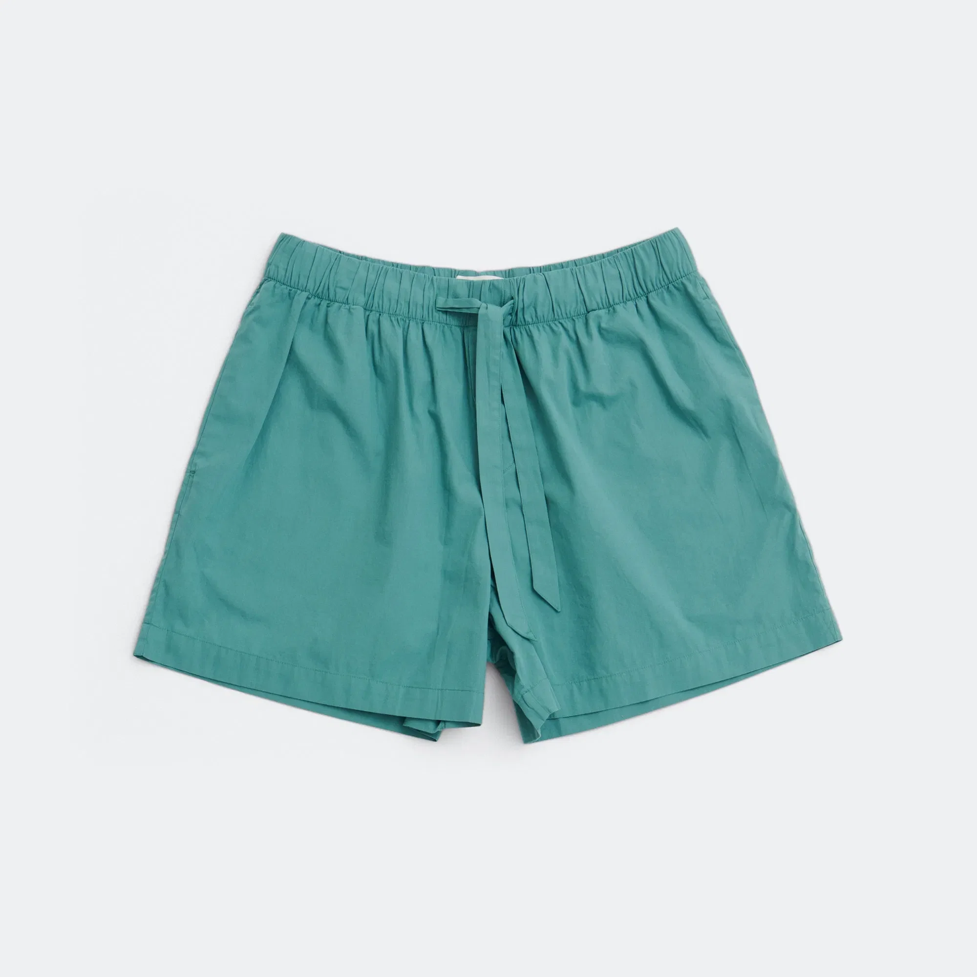 TEKLA Pyjama Shorts - Vintage Green Cotton Poplin