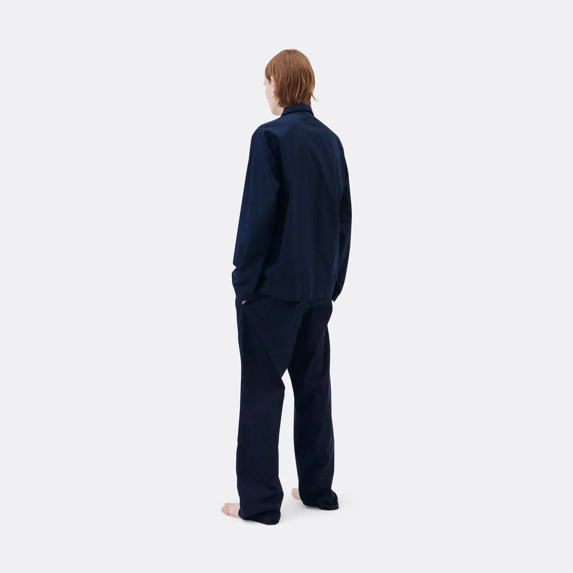 TEKLA Pyjama Pants - True Navy Cotton Poplin