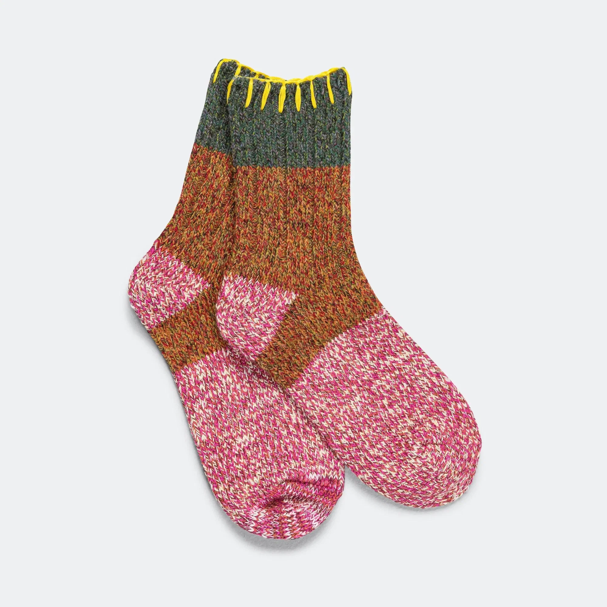 KAPITAL 56Yarns Wool Grandrelle GOGH HOBO Stitch Socks - Pink