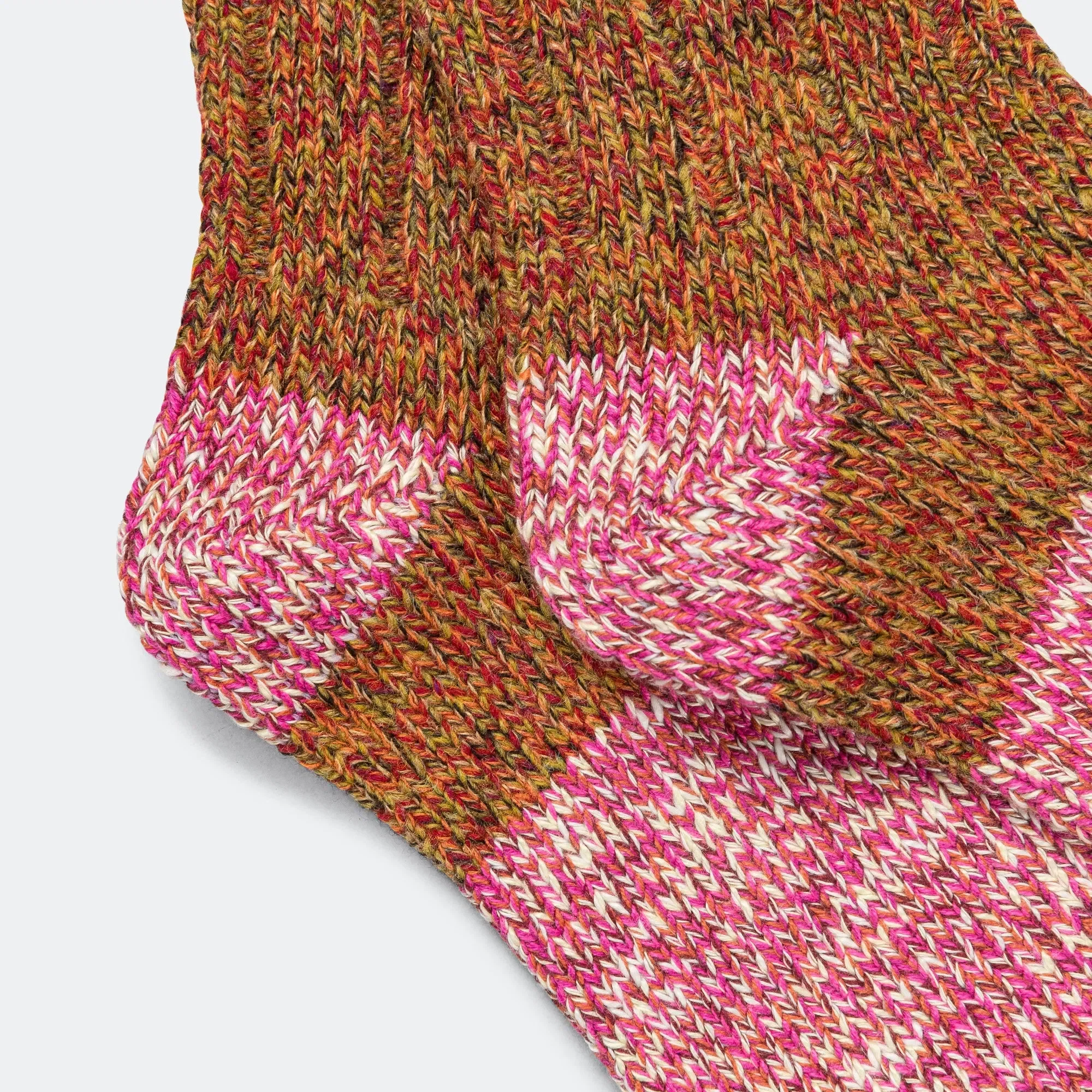 KAPITAL 56Yarns Wool Grandrelle GOGH HOBO Stitch Socks - Pink