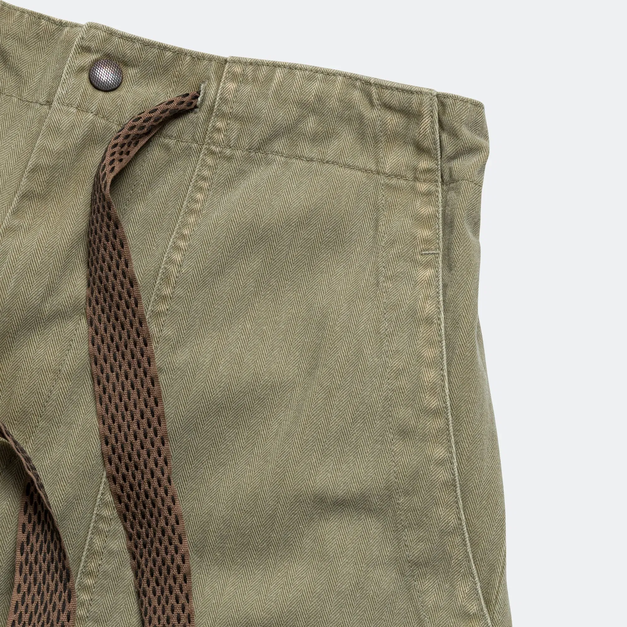 KAPITAL Sulfur Herringbone EASY BAKER Pants (STUDS Remake) - Khaki