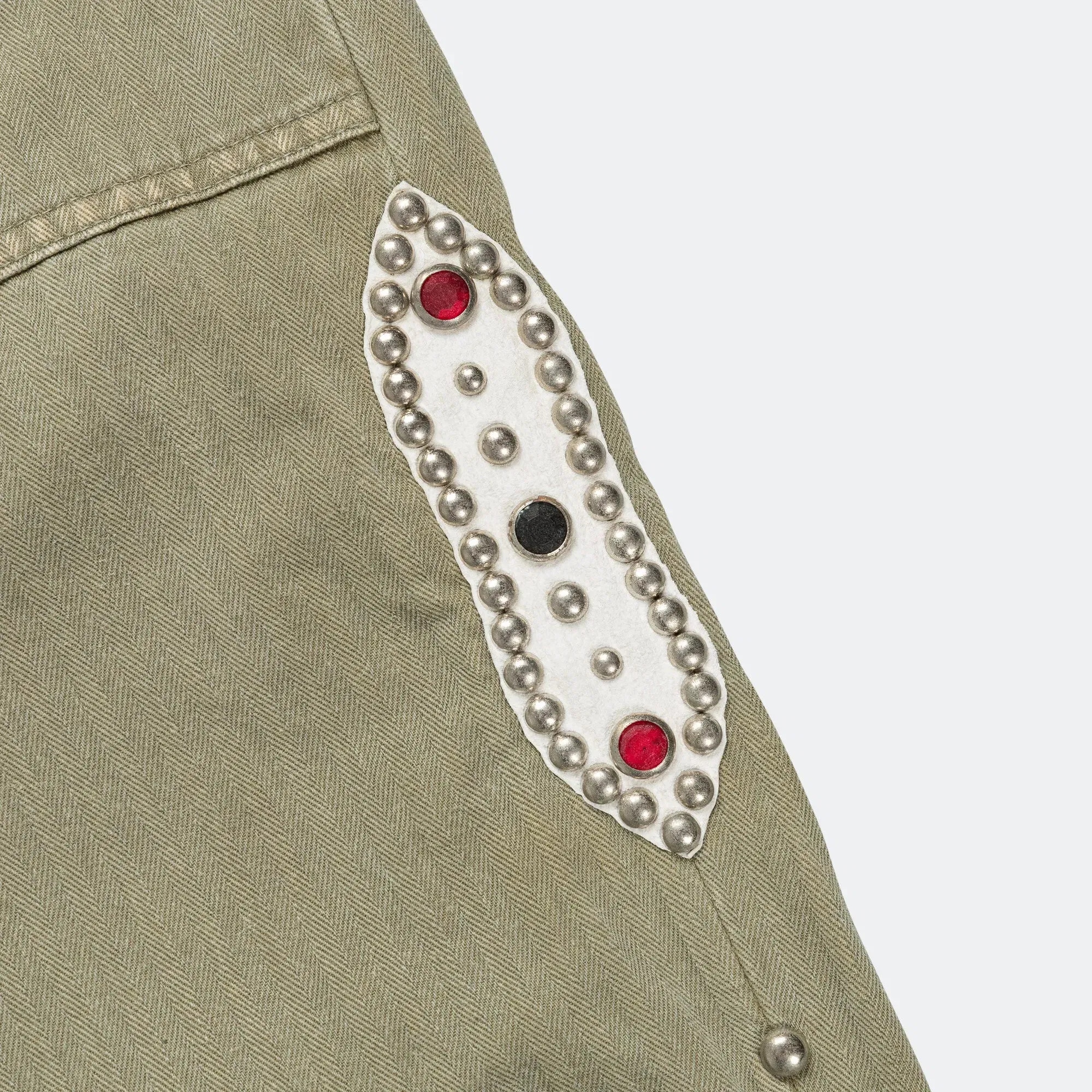 KAPITAL Sulfur Herringbone EASY BAKER Pants (STUDS Remake) - Khaki