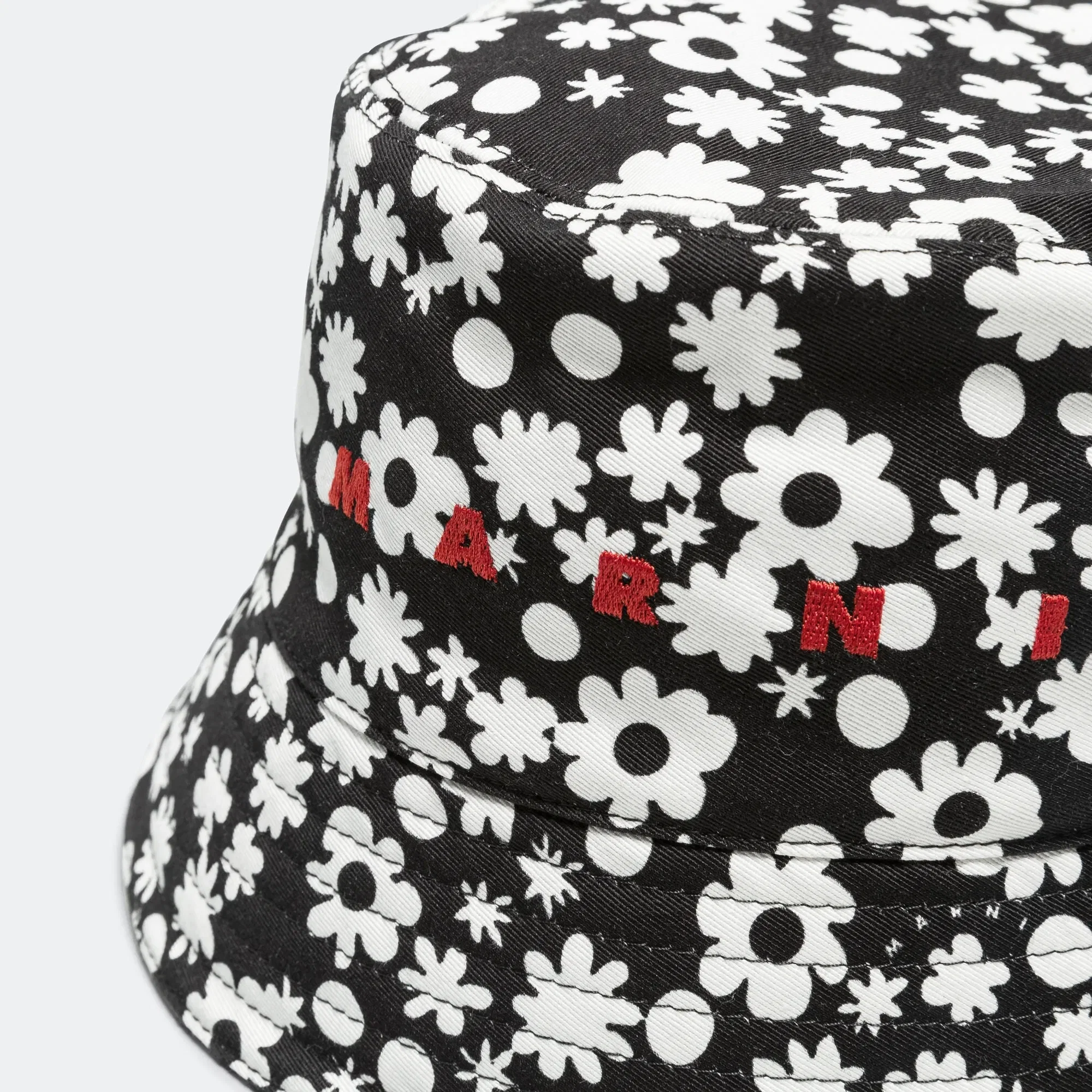 Marni Pop Fields Cotton Twill Bucket Hat - Black