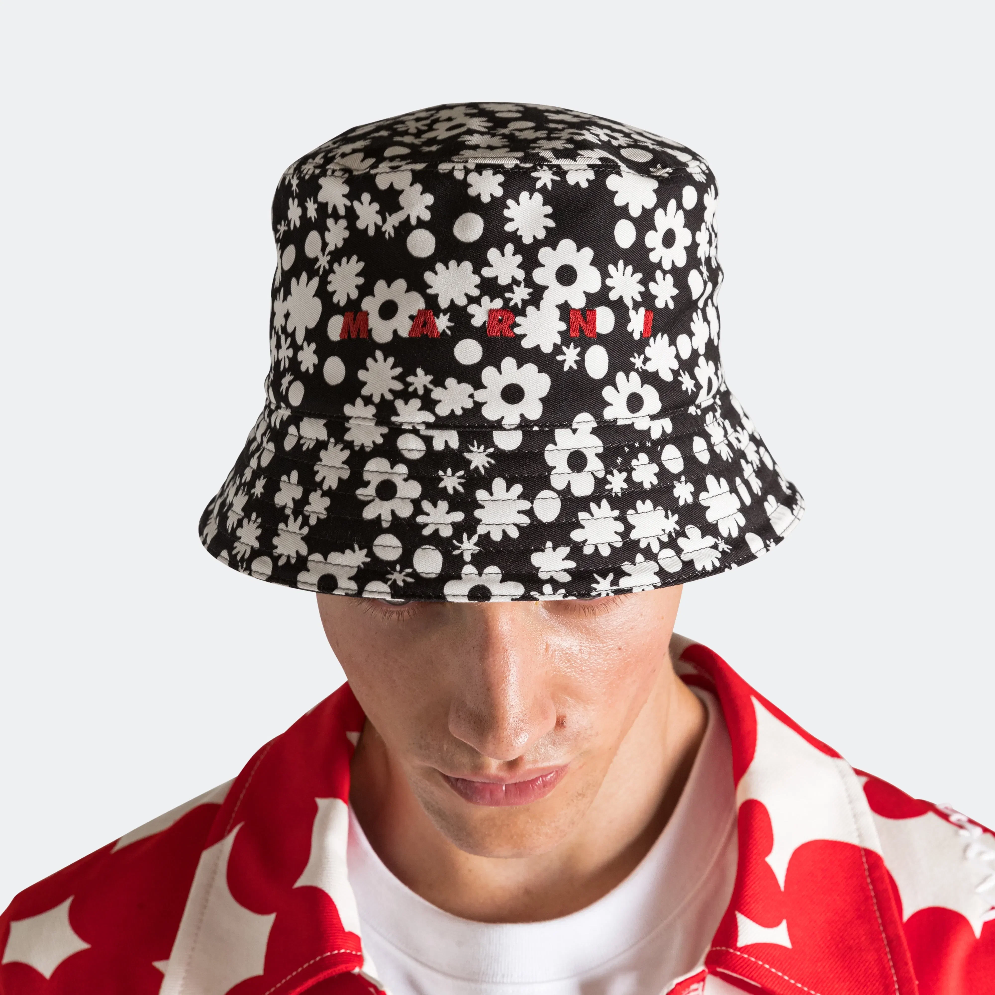 Marni Pop Fields Cotton Twill Bucket Hat - Black