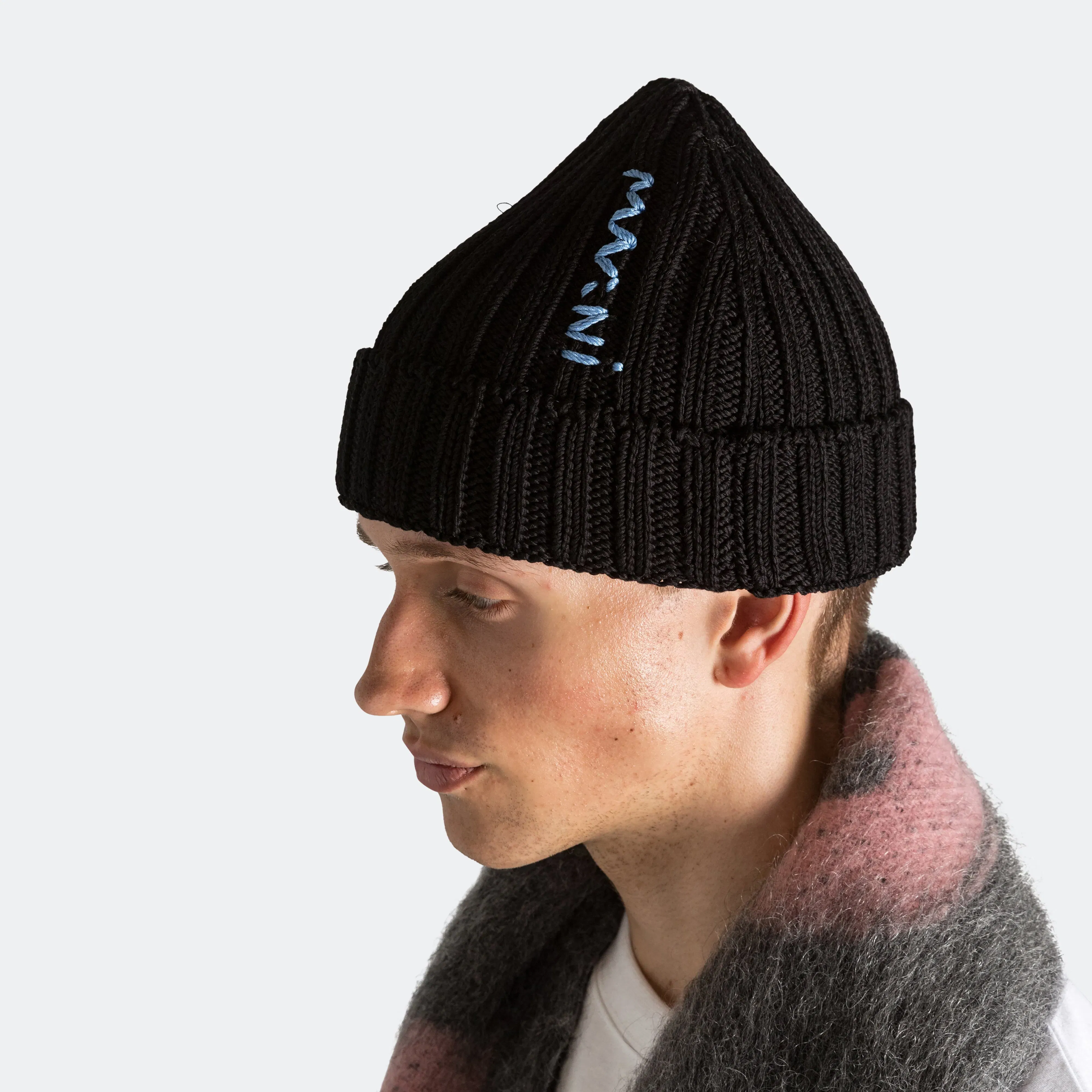 Marni Embroided Logo Beanie - Black