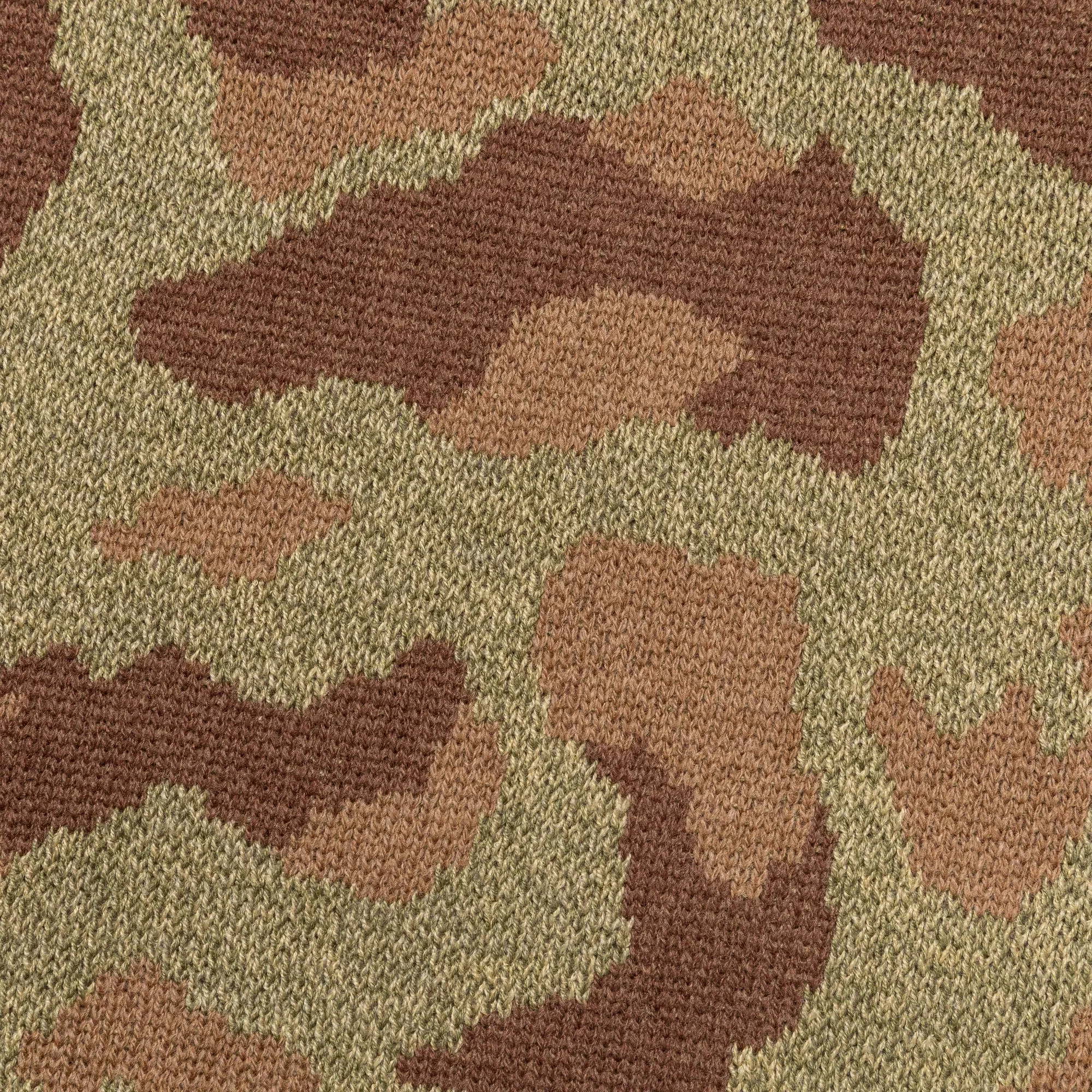 KAPITAL 5G Camo Knit Vintage Crew Sweater - Khaki