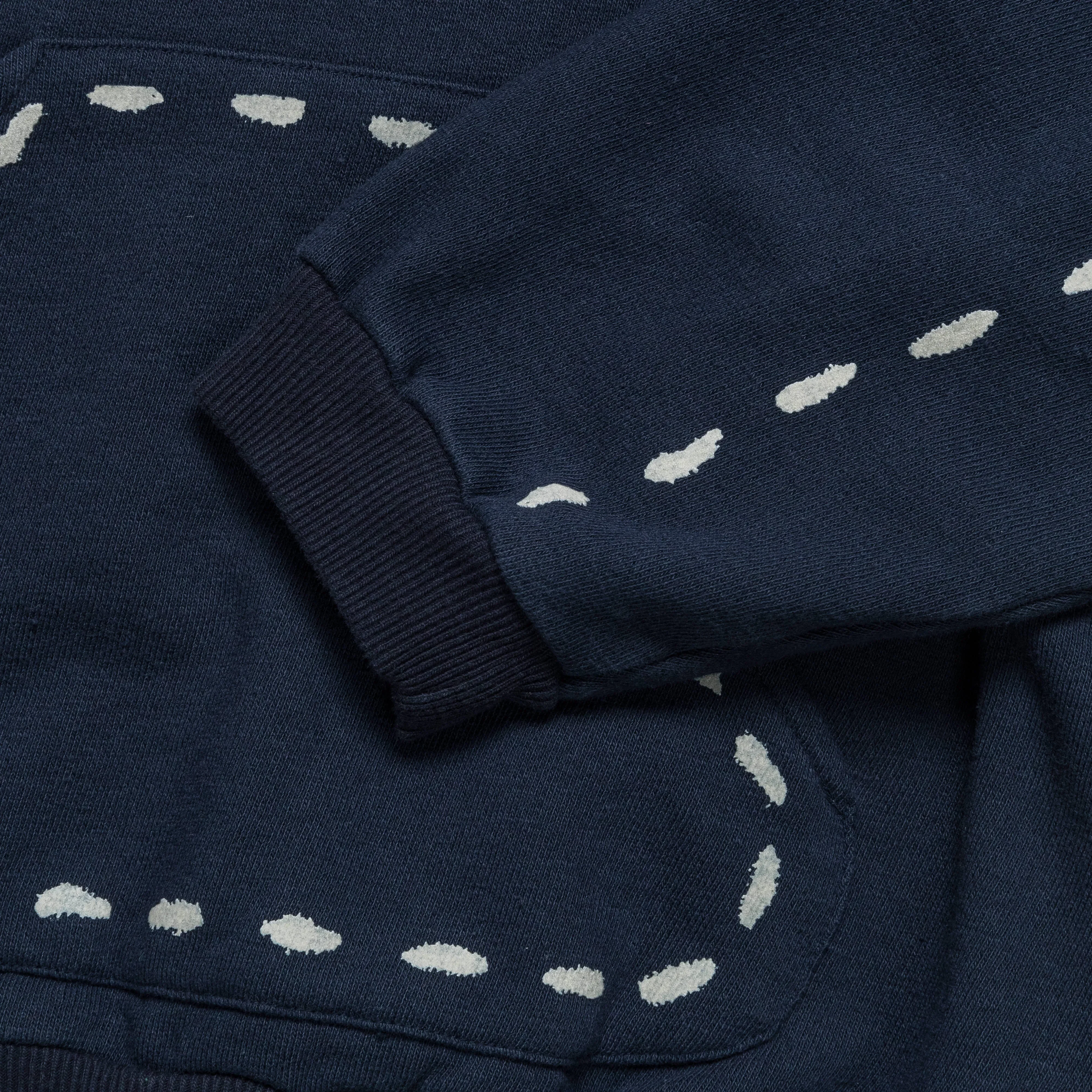 KAPITAL SWT Knit MARIONETTE Hoodie - Navy
