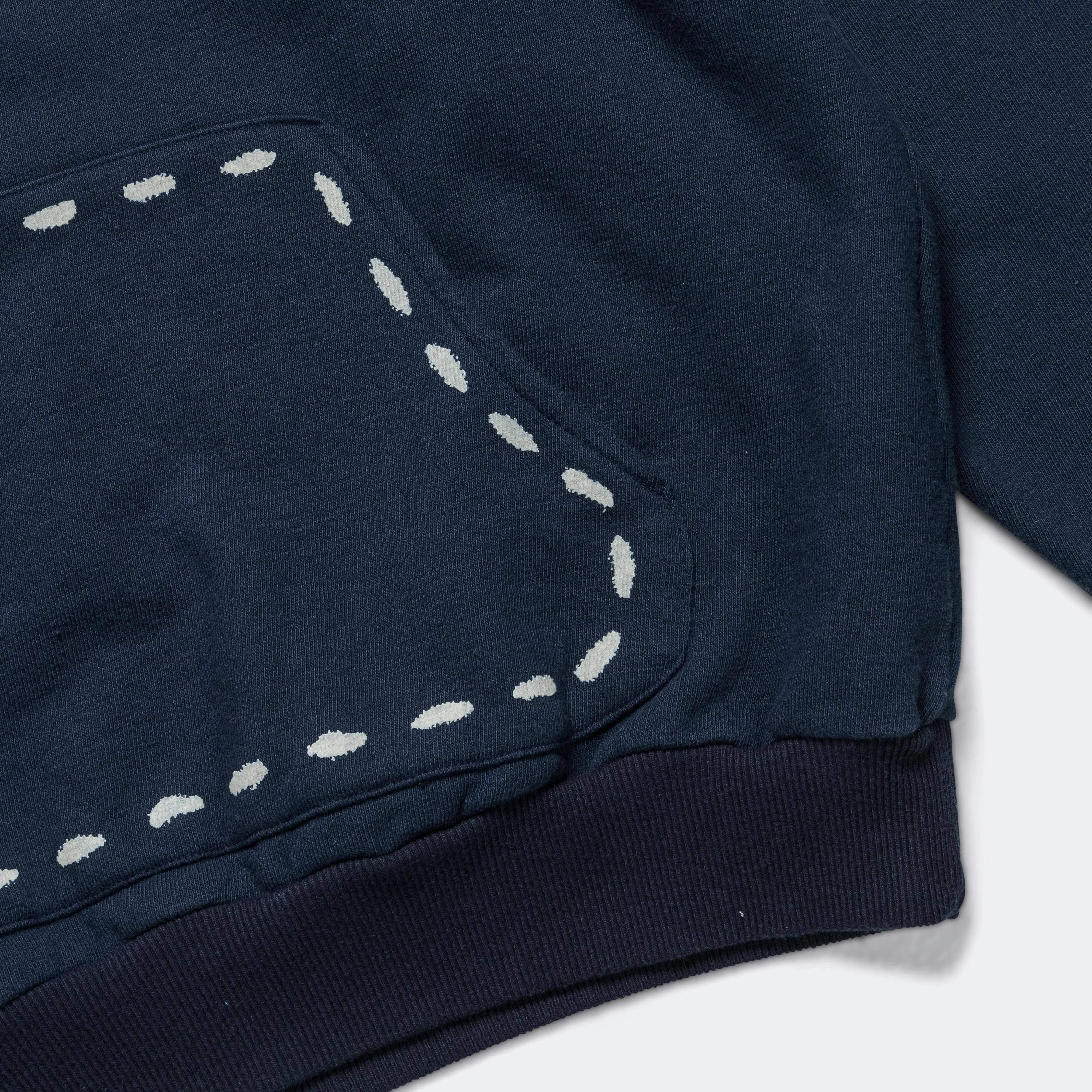 KAPITAL SWT Knit MARIONETTE Hoodie - Navy