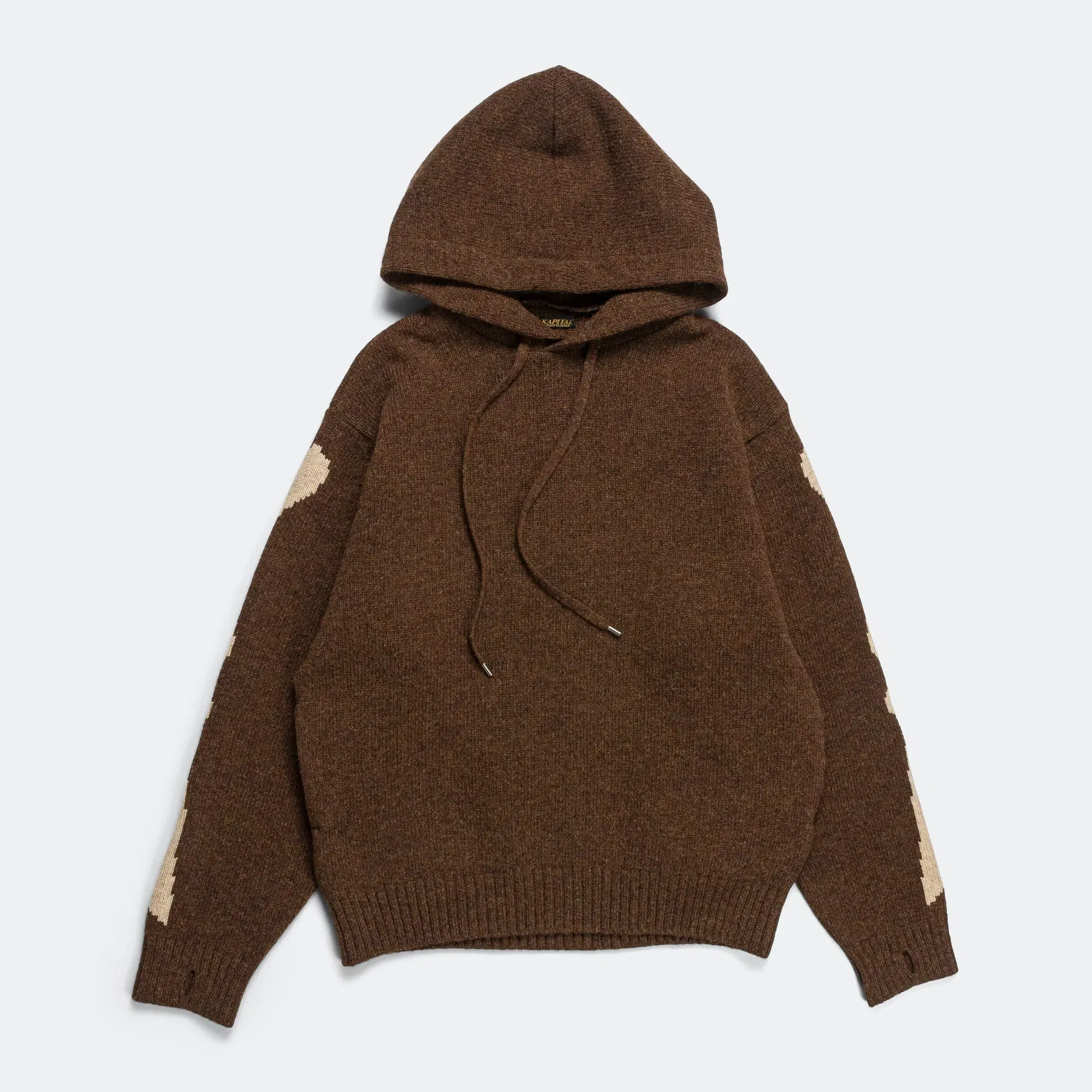 KAPITAL 5G Wool BONE Hood Sweater - Brown