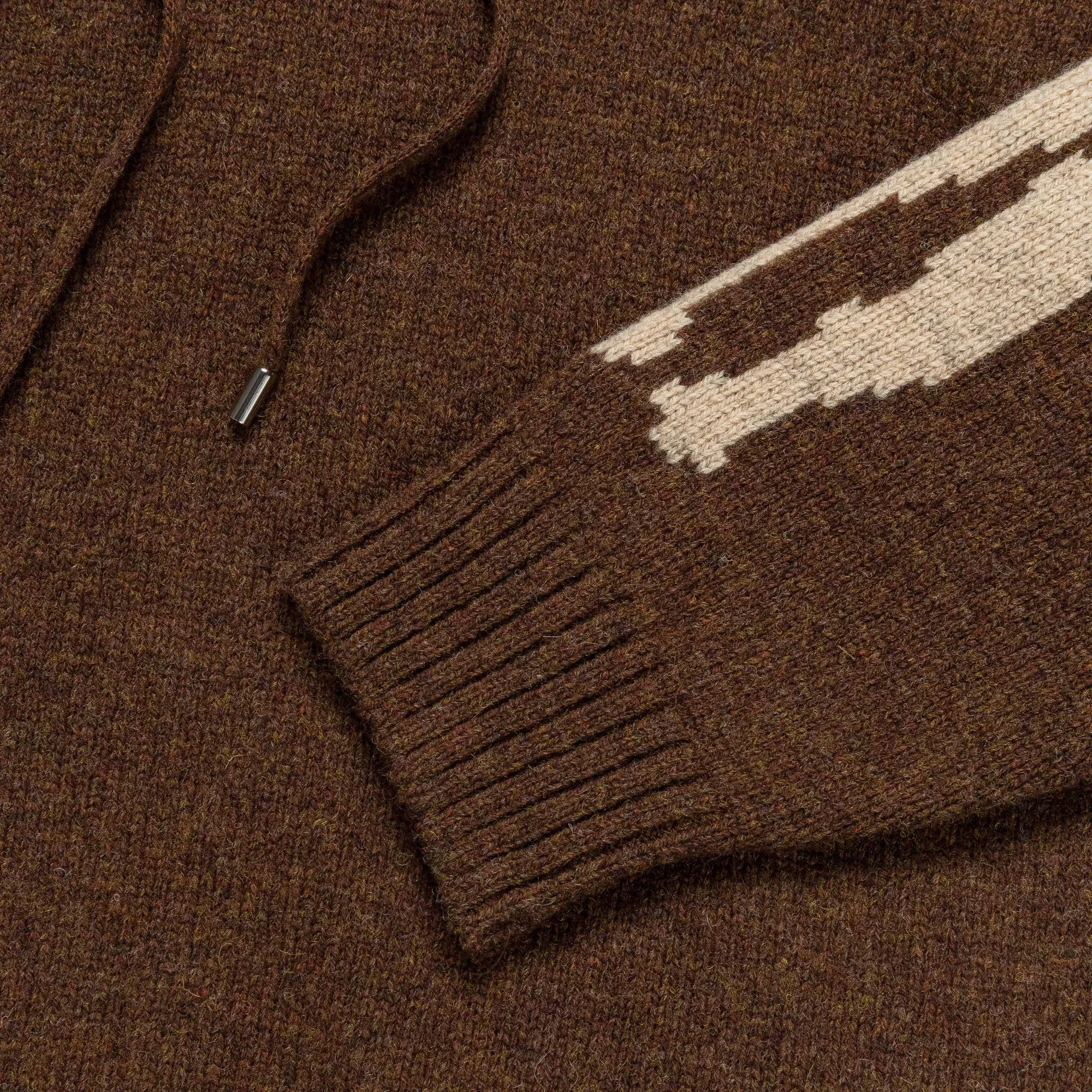 KAPITAL 5G Wool BONE Hood Sweater - Brown