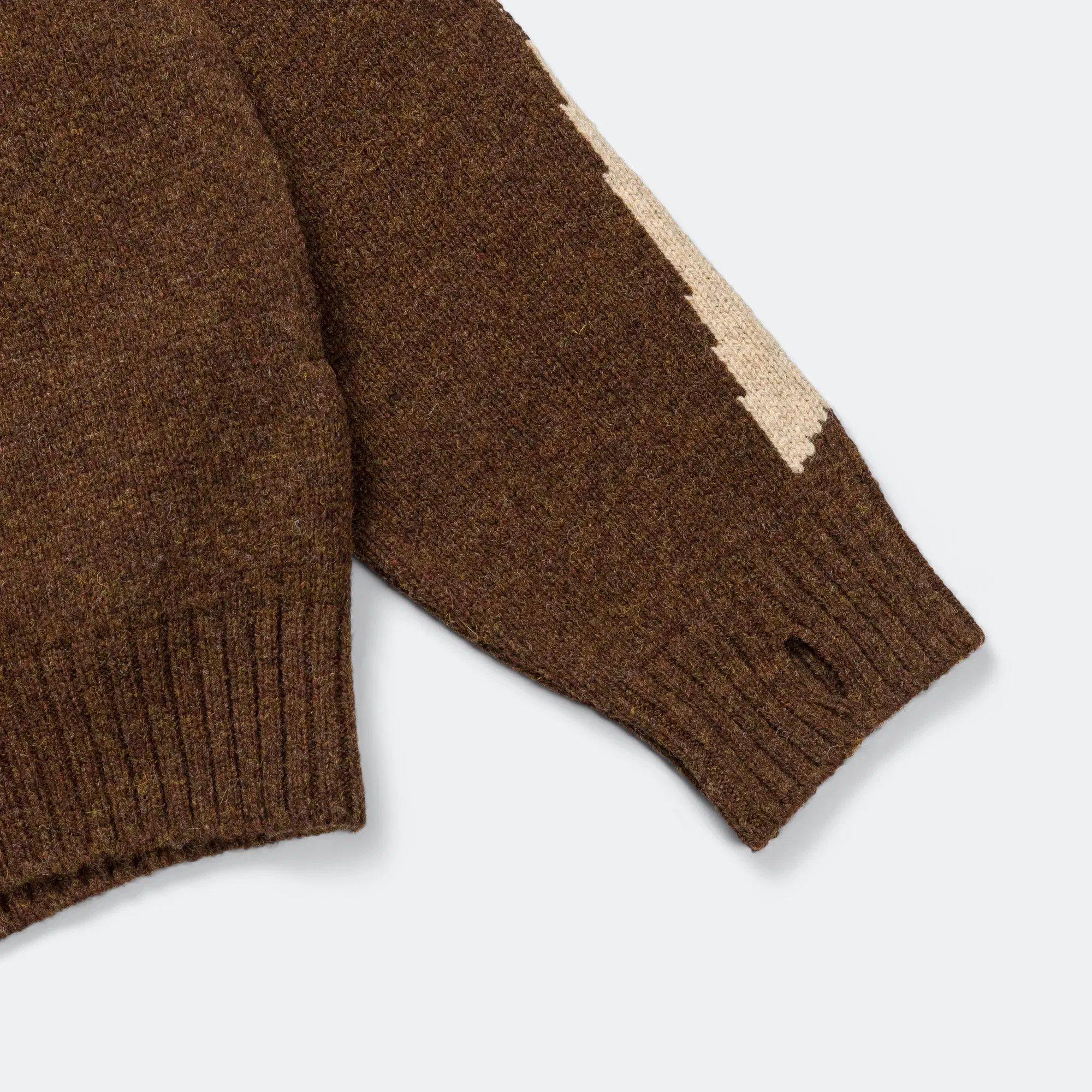 KAPITAL 5G Wool BONE Hood Sweater - Brown