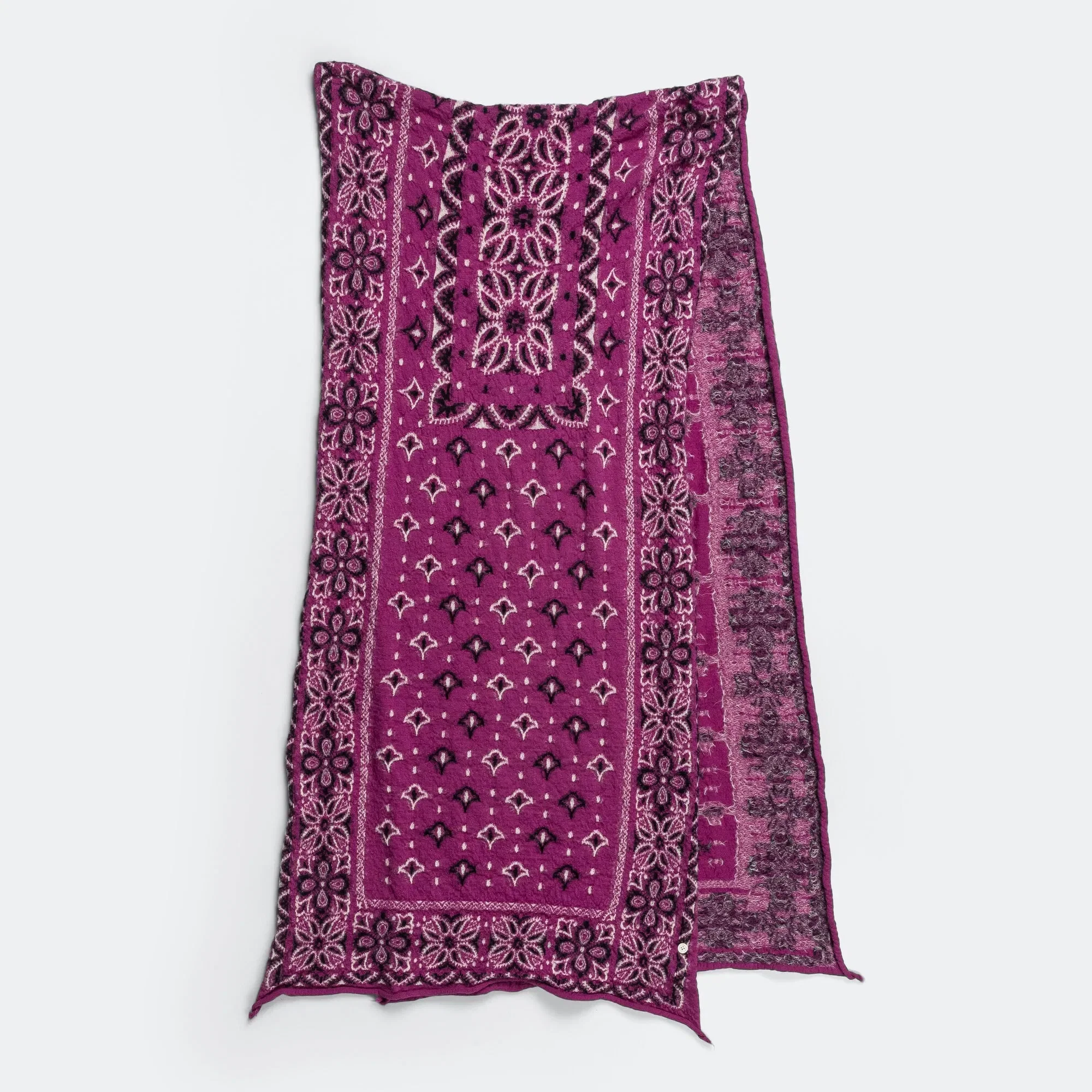 KAPITAL Fulling Wool Scarf Colorful BIG-MAMA BANDANA - Purple