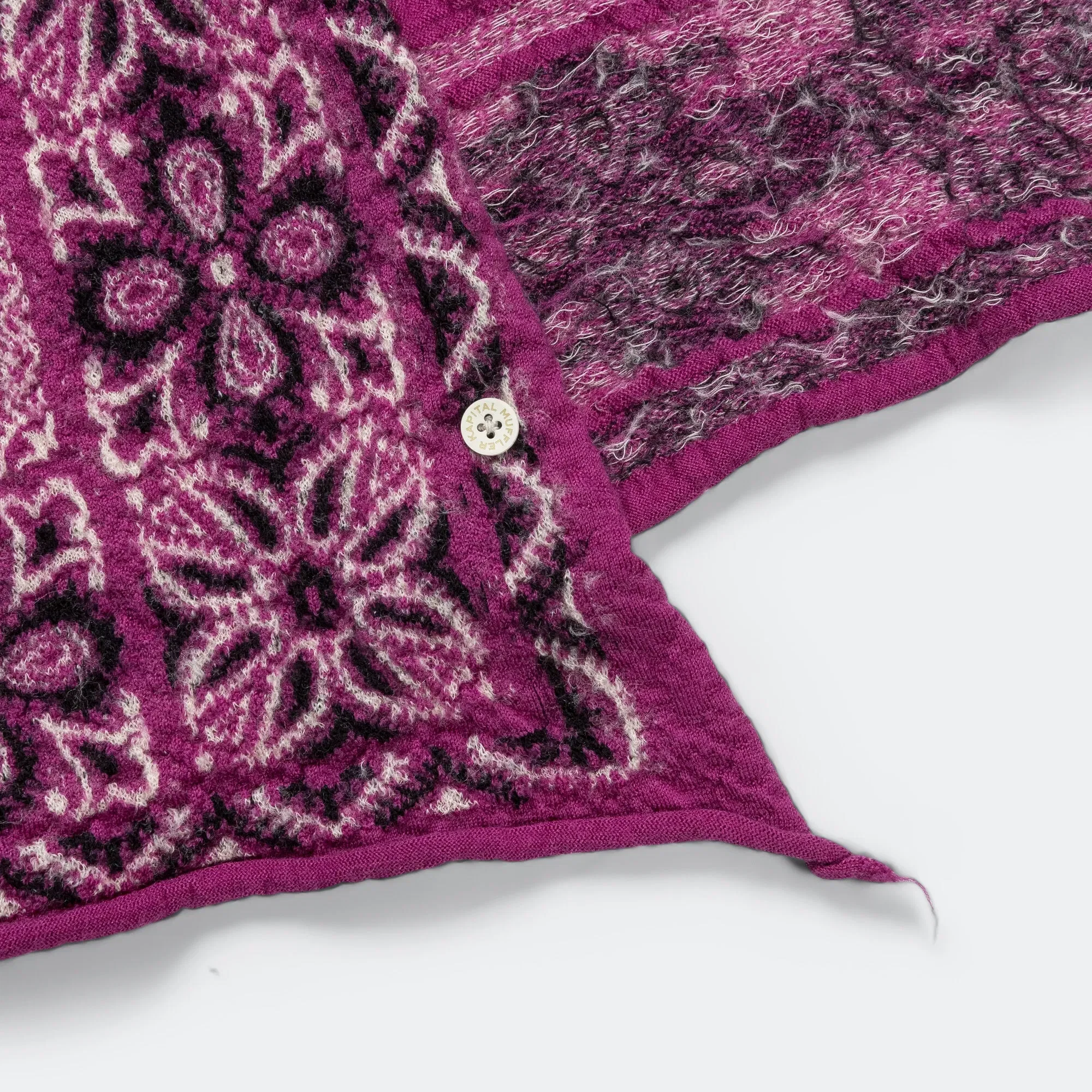 KAPITAL Fulling Wool Scarf Colorful BIG-MAMA BANDANA - Purple