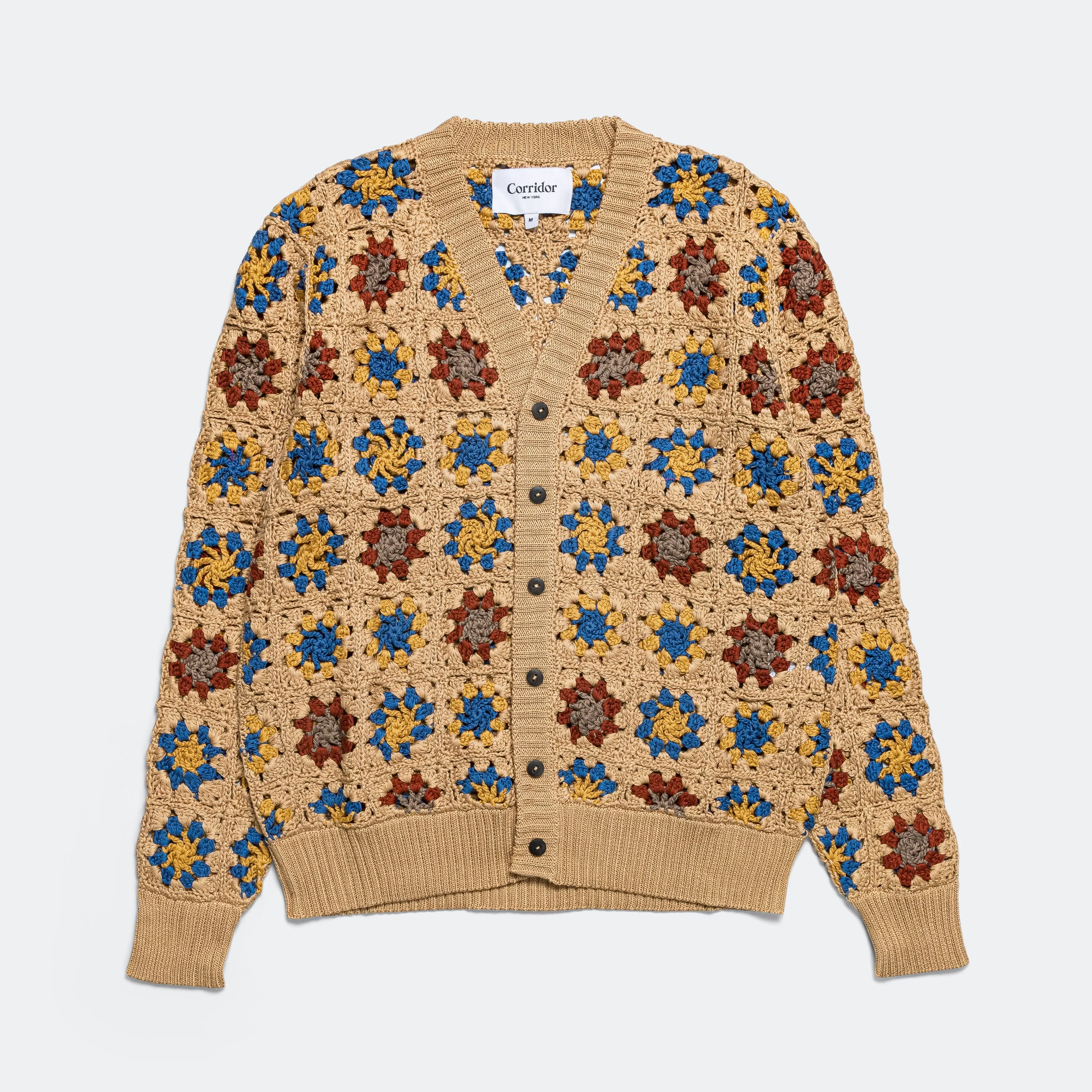 Corridor Hand Crochet Pima Cardigan - Natural