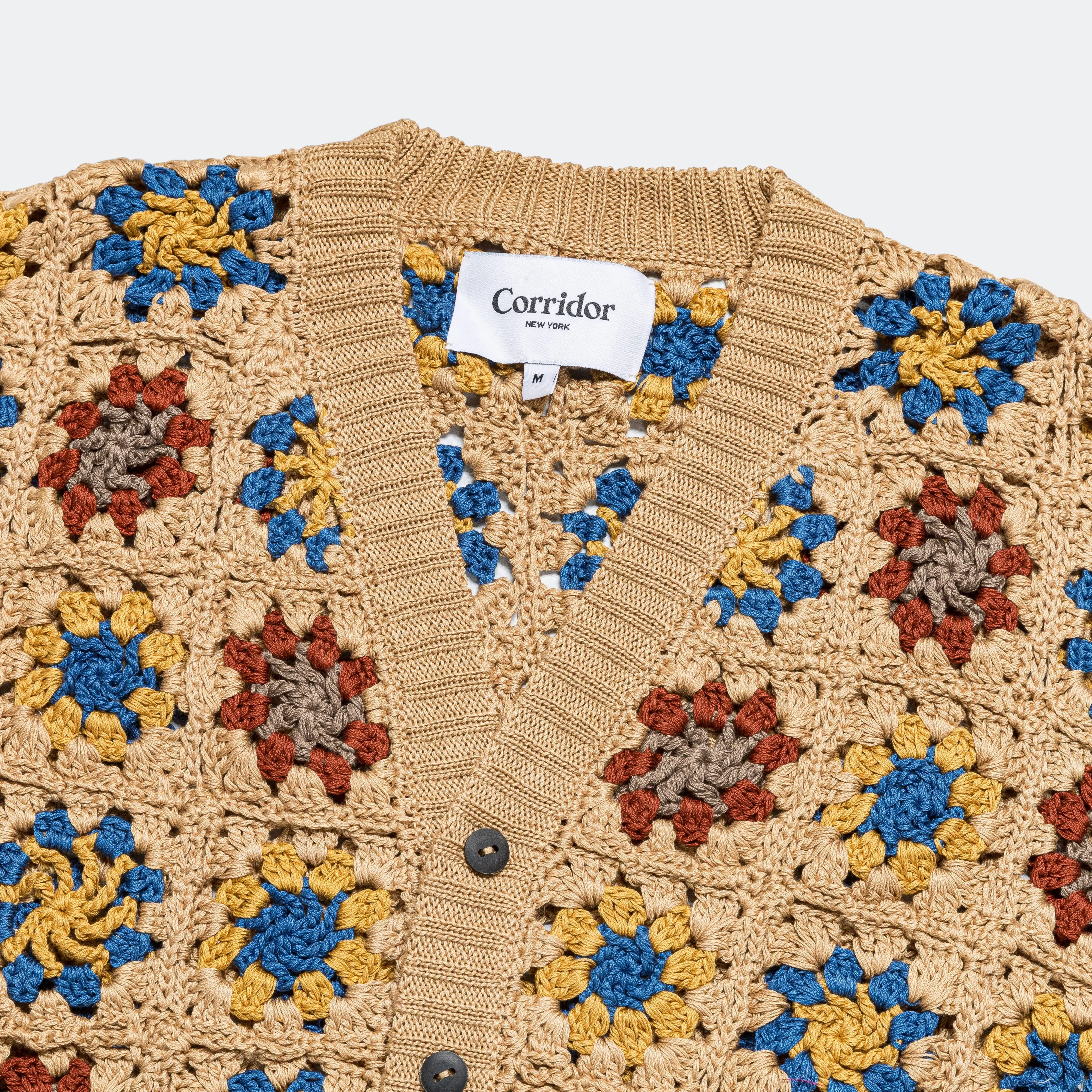 Corridor Hand Crochet Pima Cardigan - Natural