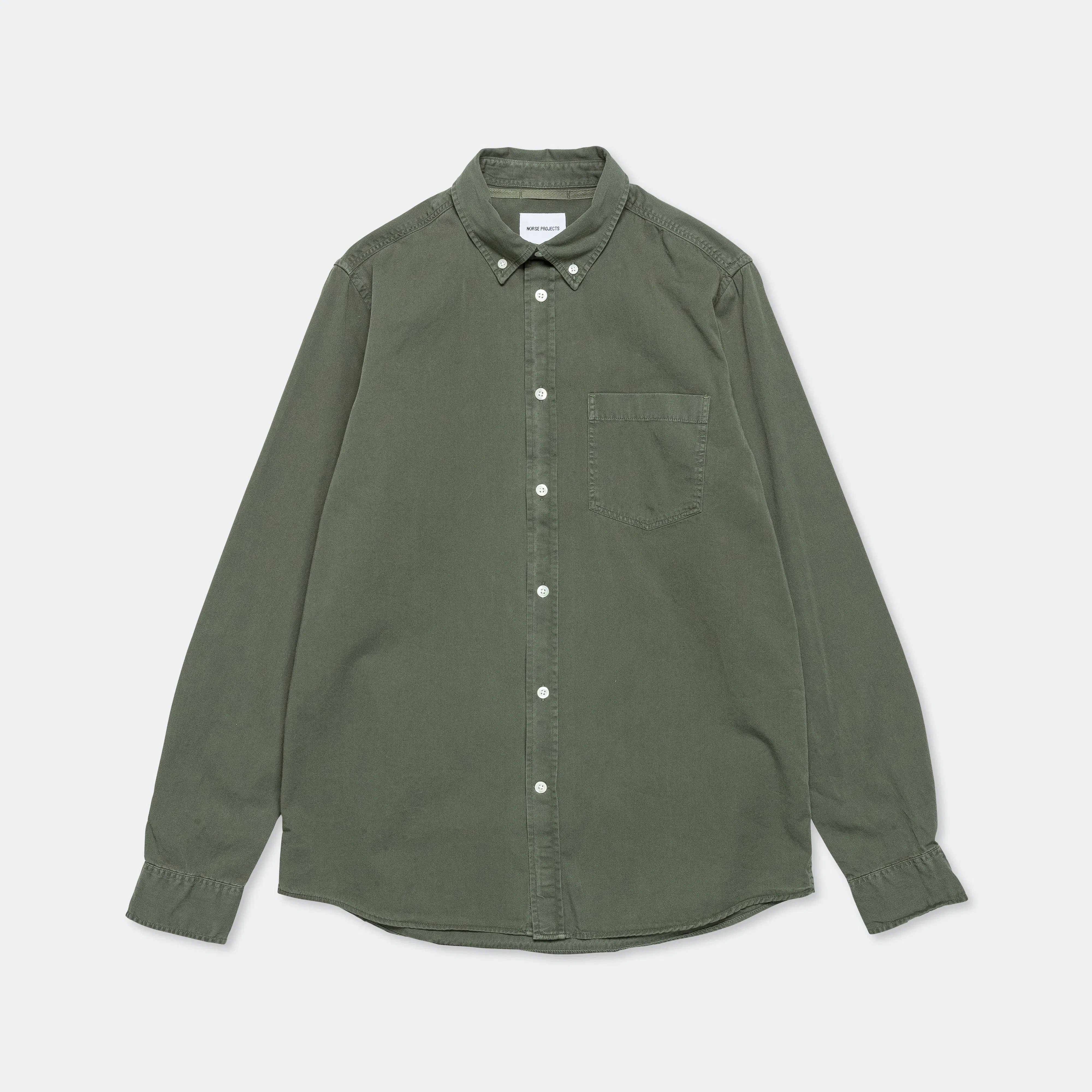 Norse Projects Anton Light Twill Shirt - Spruce Green