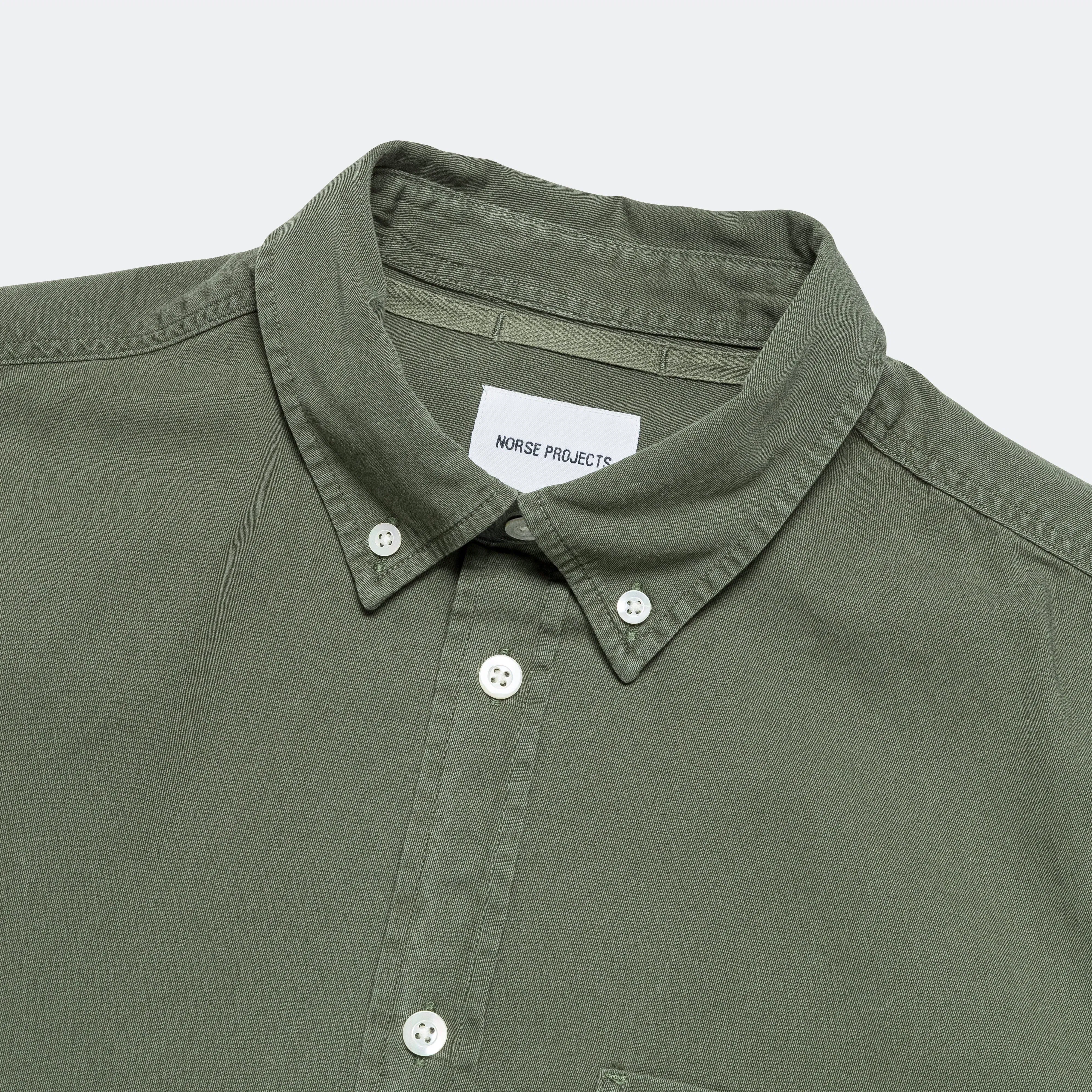 Norse Projects Anton Light Twill Shirt - Spruce Green