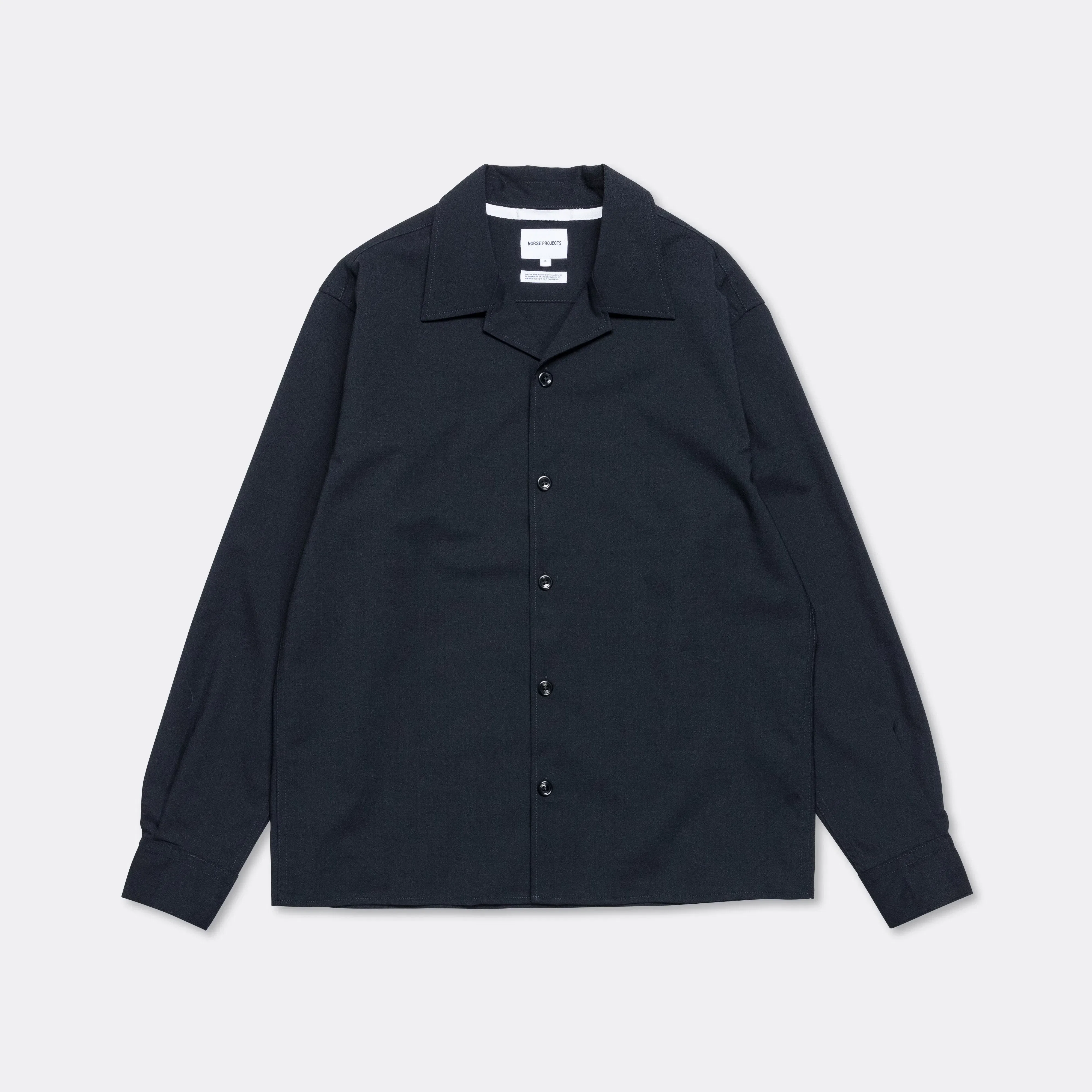 Norse Projects Carsten Light Wool Shirt - Dark Navy