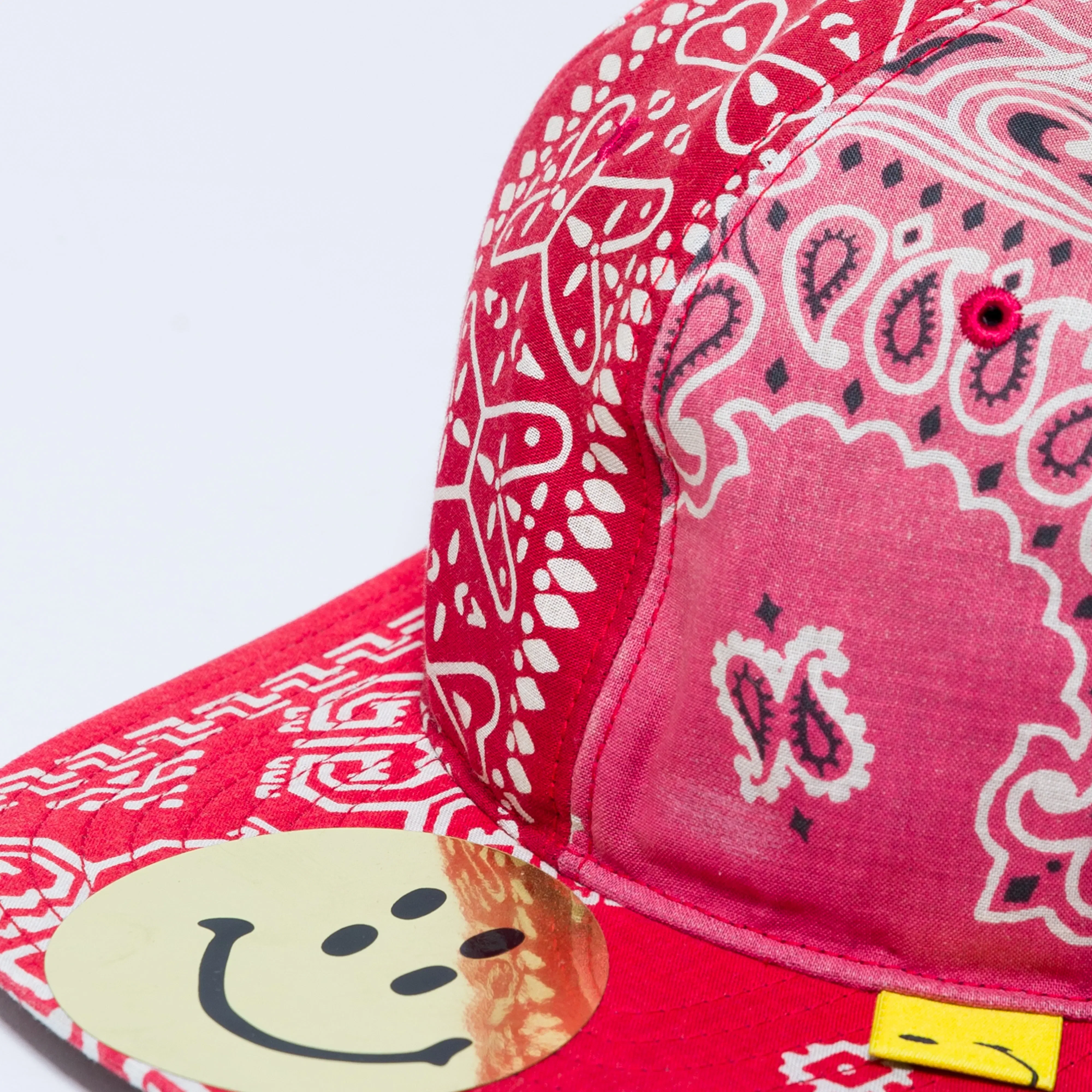 KAPITAL Cotton Bandana Patchwork Baseball Cap - Red