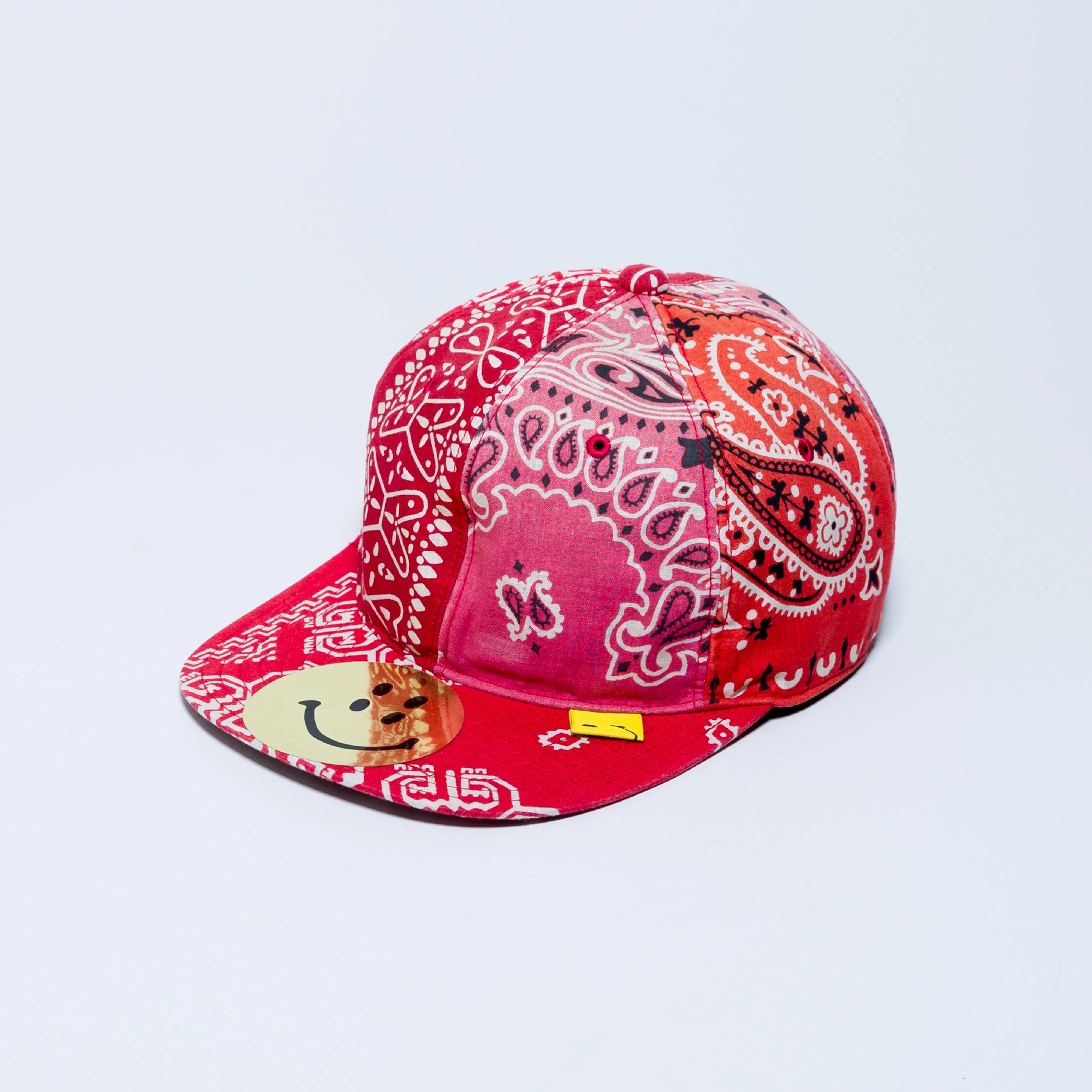 KAPITAL Cotton Bandana Patchwork Baseball Cap - Red