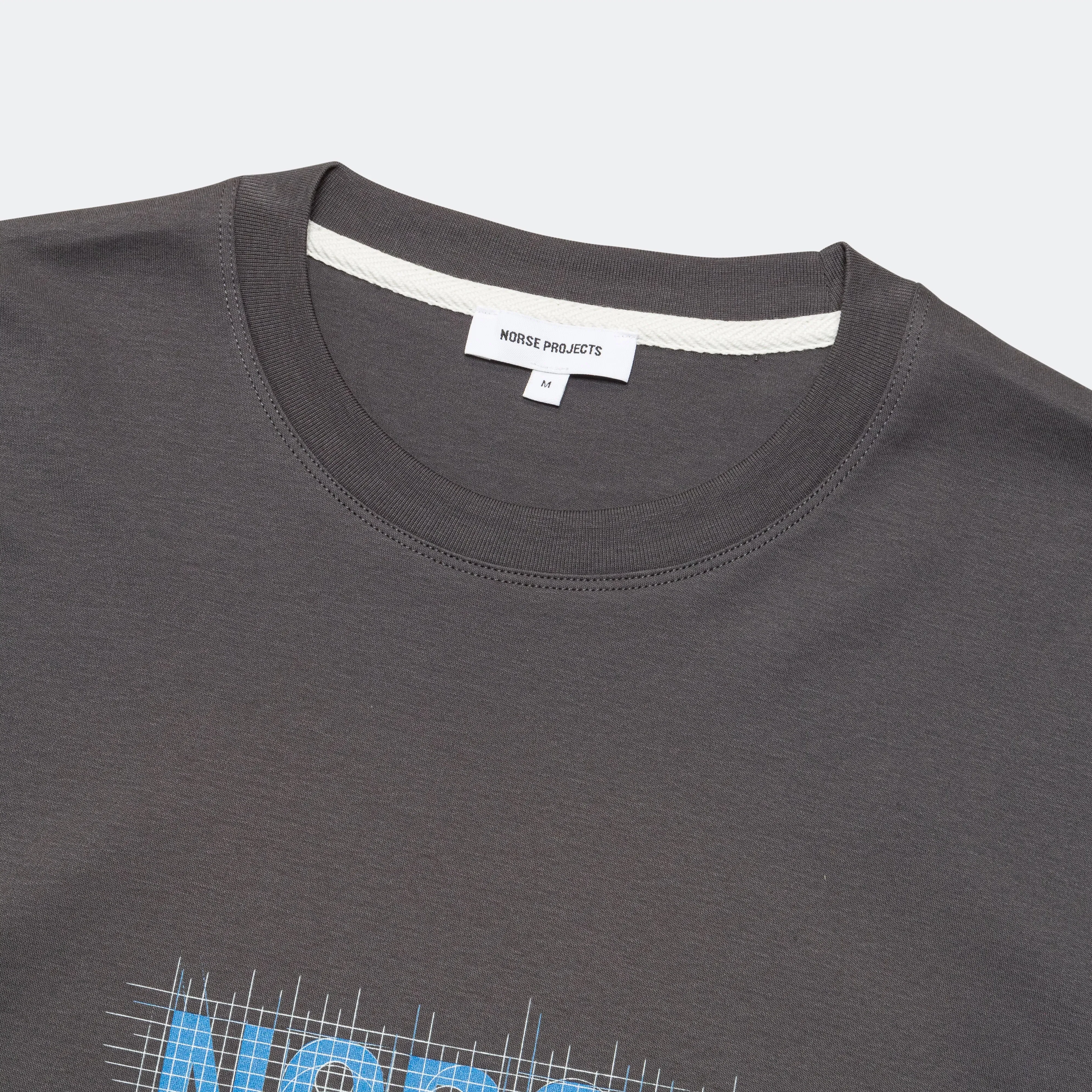 Norse Projects Jakob Organic Interlock Jersey Print 2 - Battleship Grey