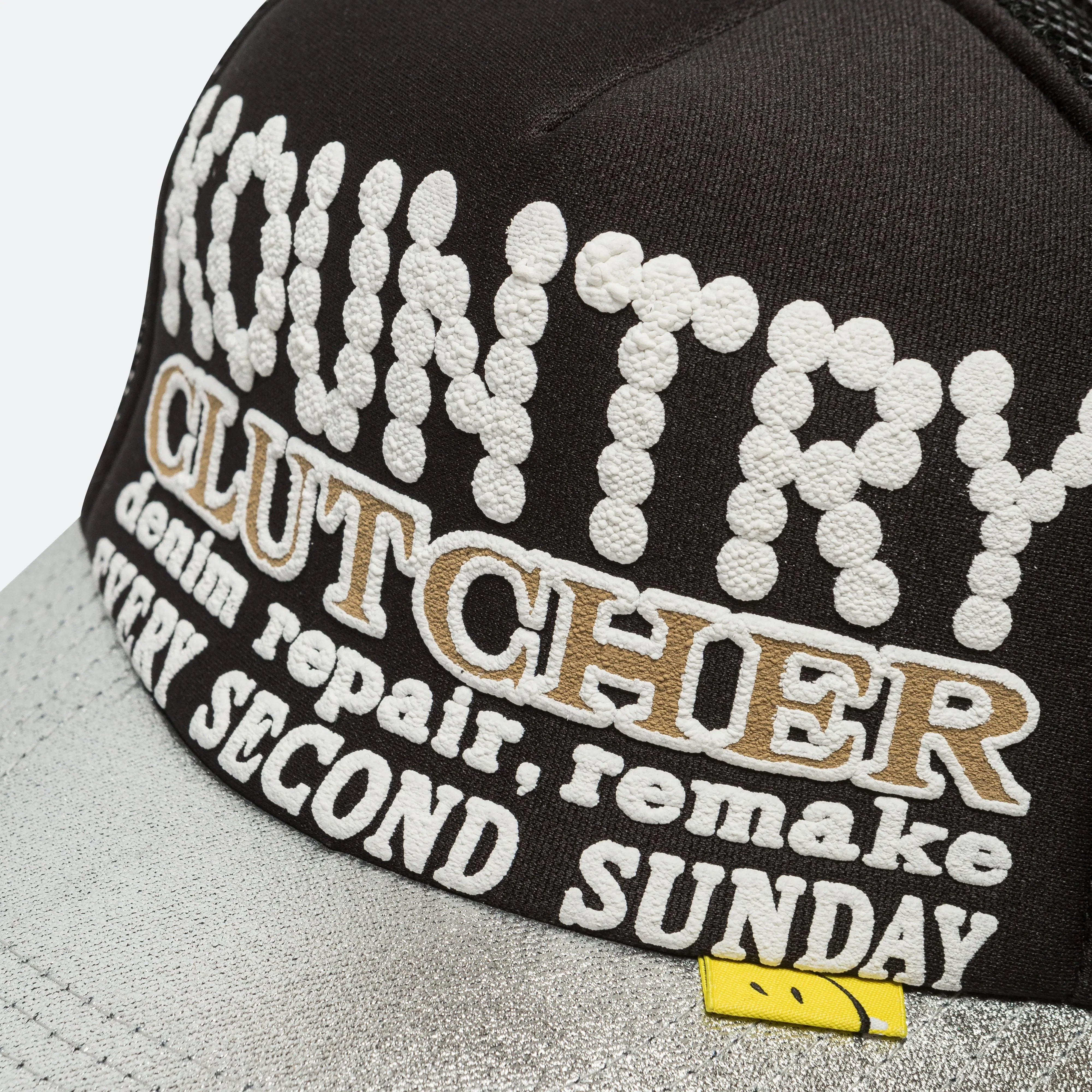 KAPITAL KOUNTRY PEARL Clutcher Silver Brim Truck Cap - Black