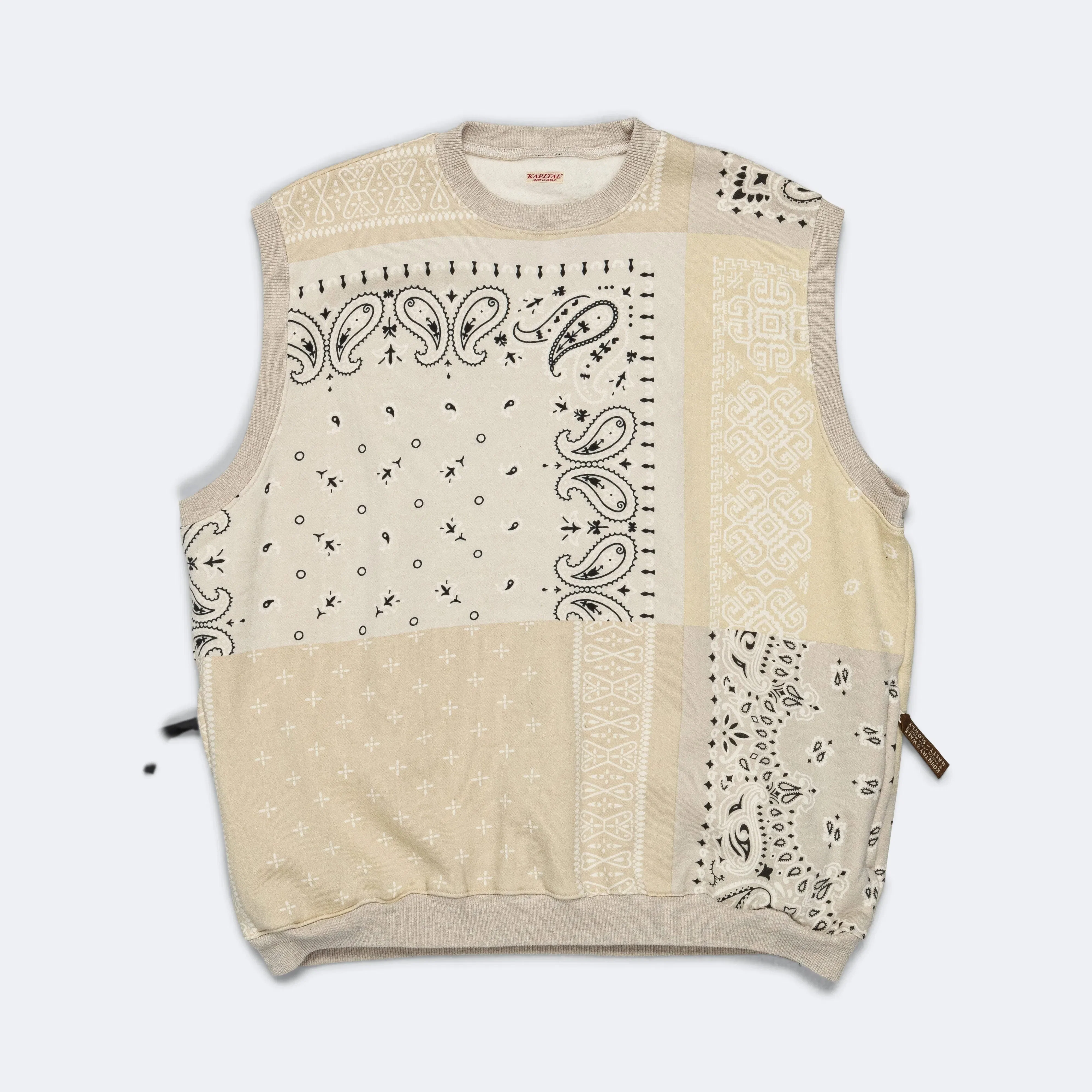 KAPITAL 30/-SWT Knit Bandana BIG Vest - Ecru