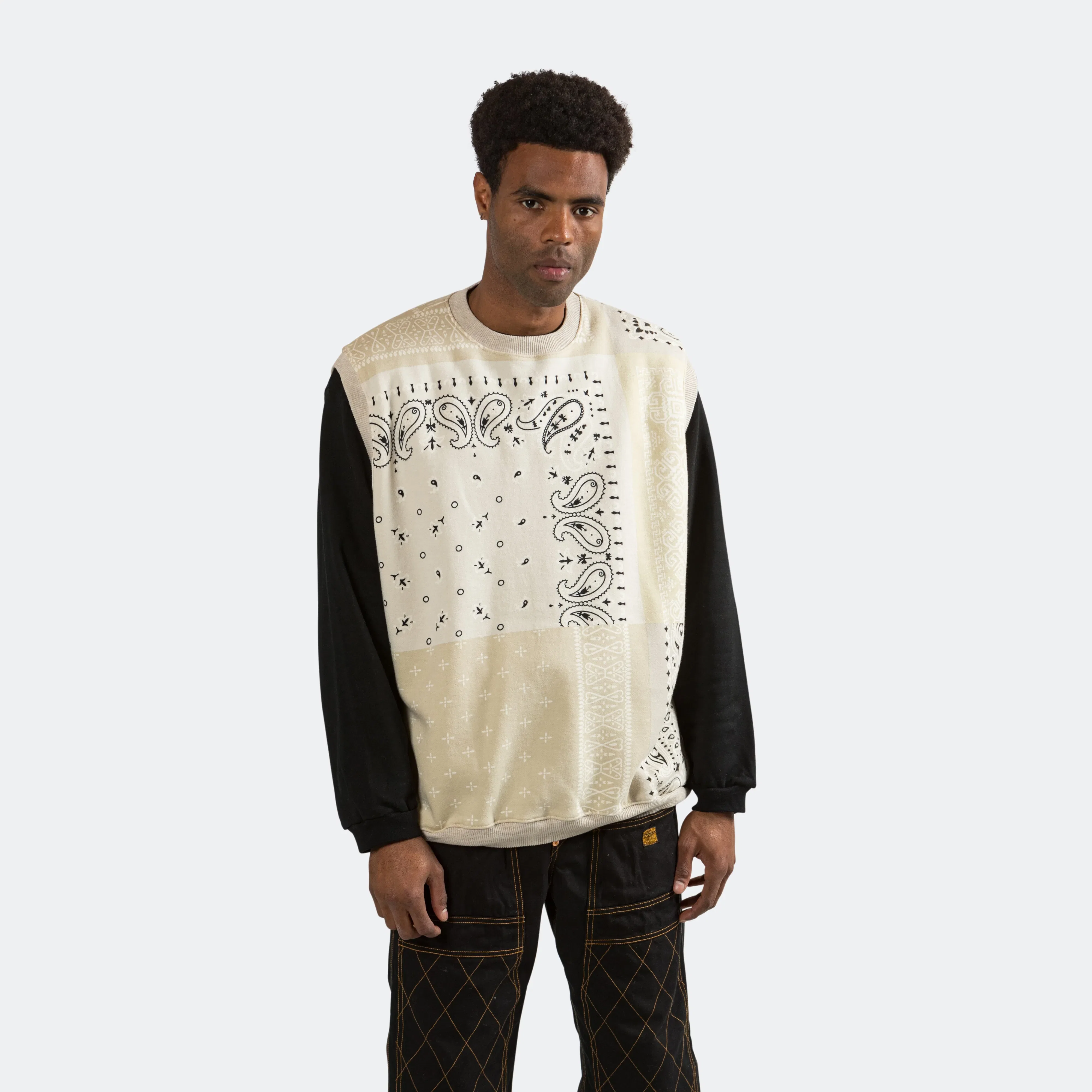 KAPITAL 30/-SWT Knit Bandana BIG Vest - Ecru