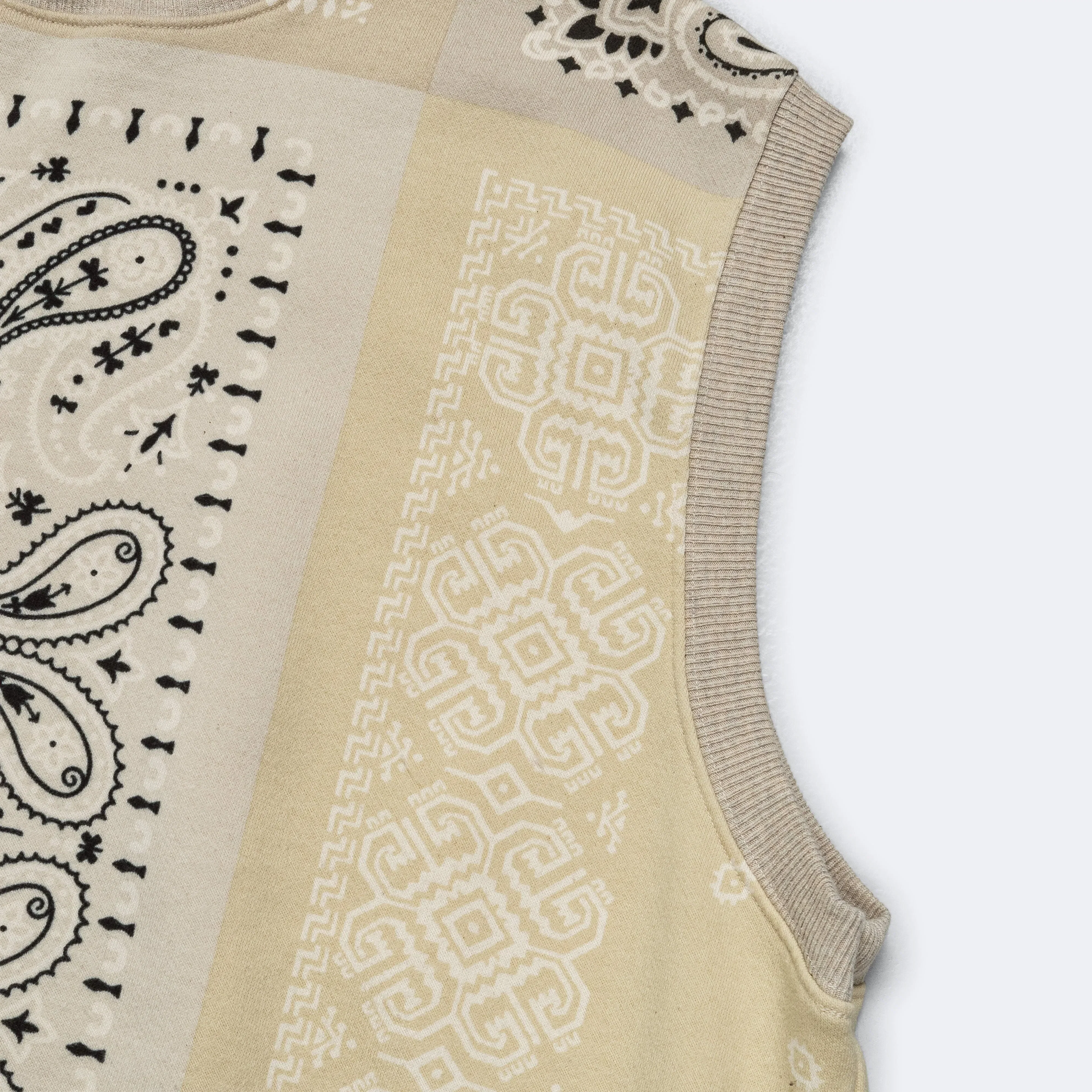 KAPITAL 30/-SWT Knit Bandana BIG Vest - Ecru