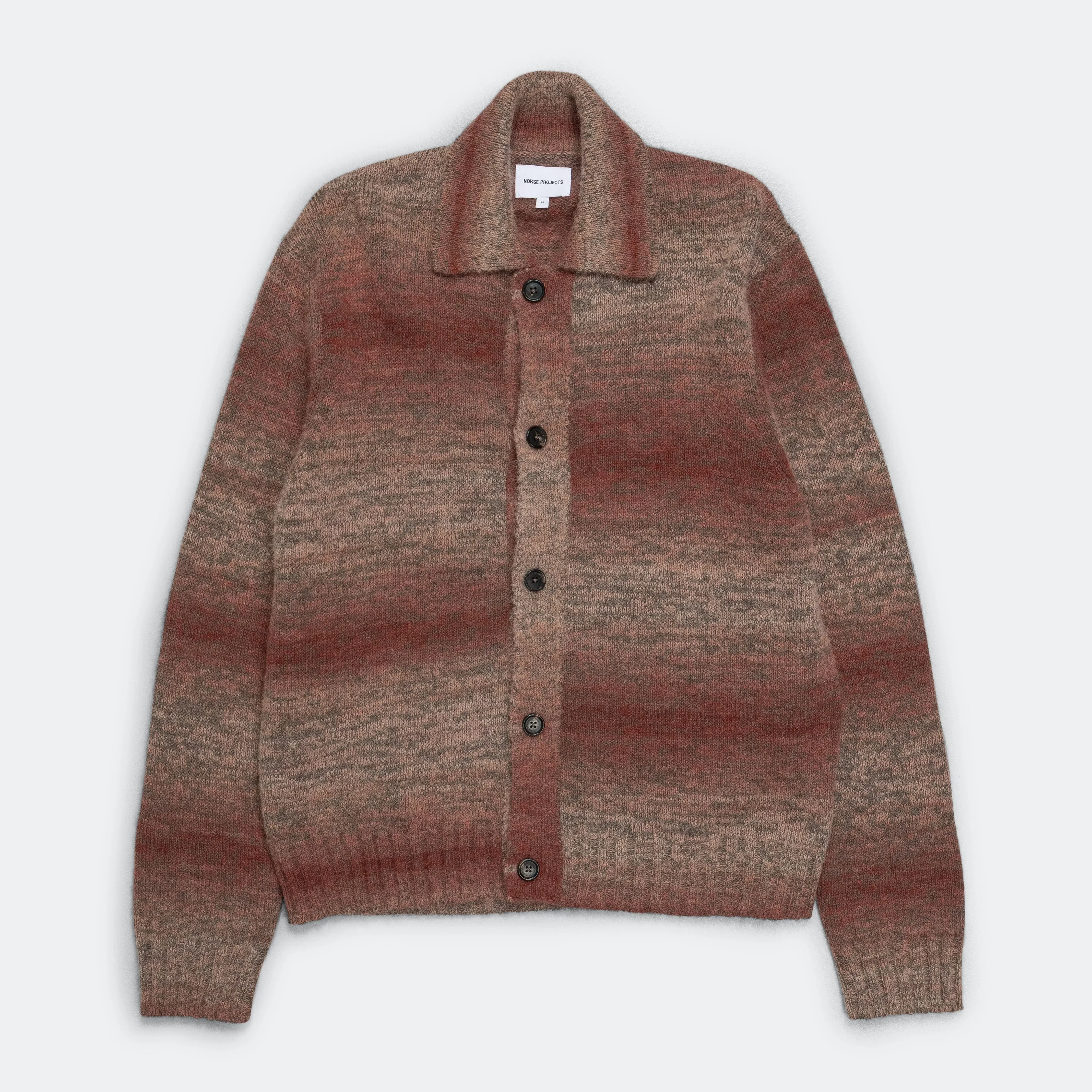 Norse Projects Erik Space Dye Knit Jacket - Blood Orange