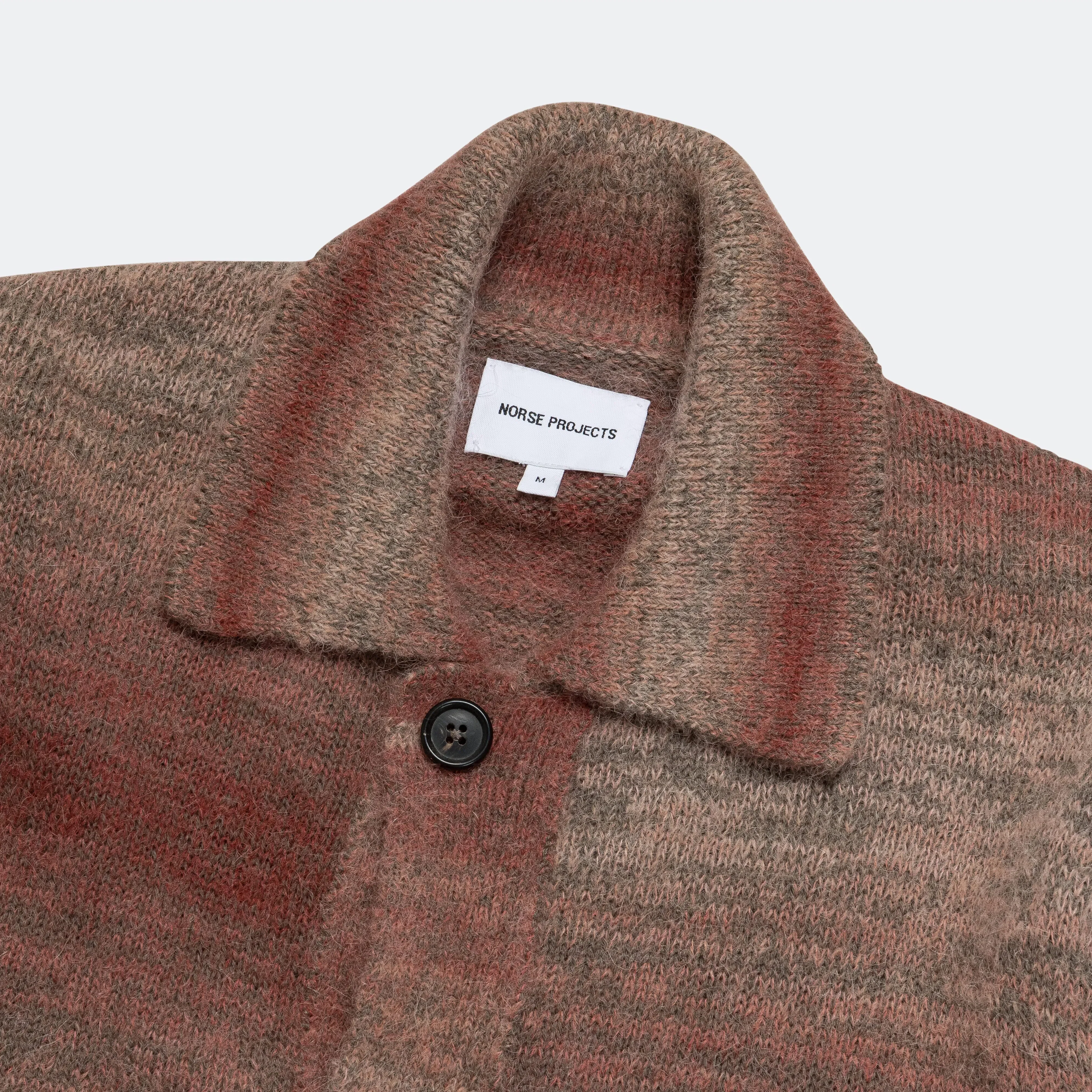 Norse Projects Erik Space Dye Knit Jacket - Blood Orange