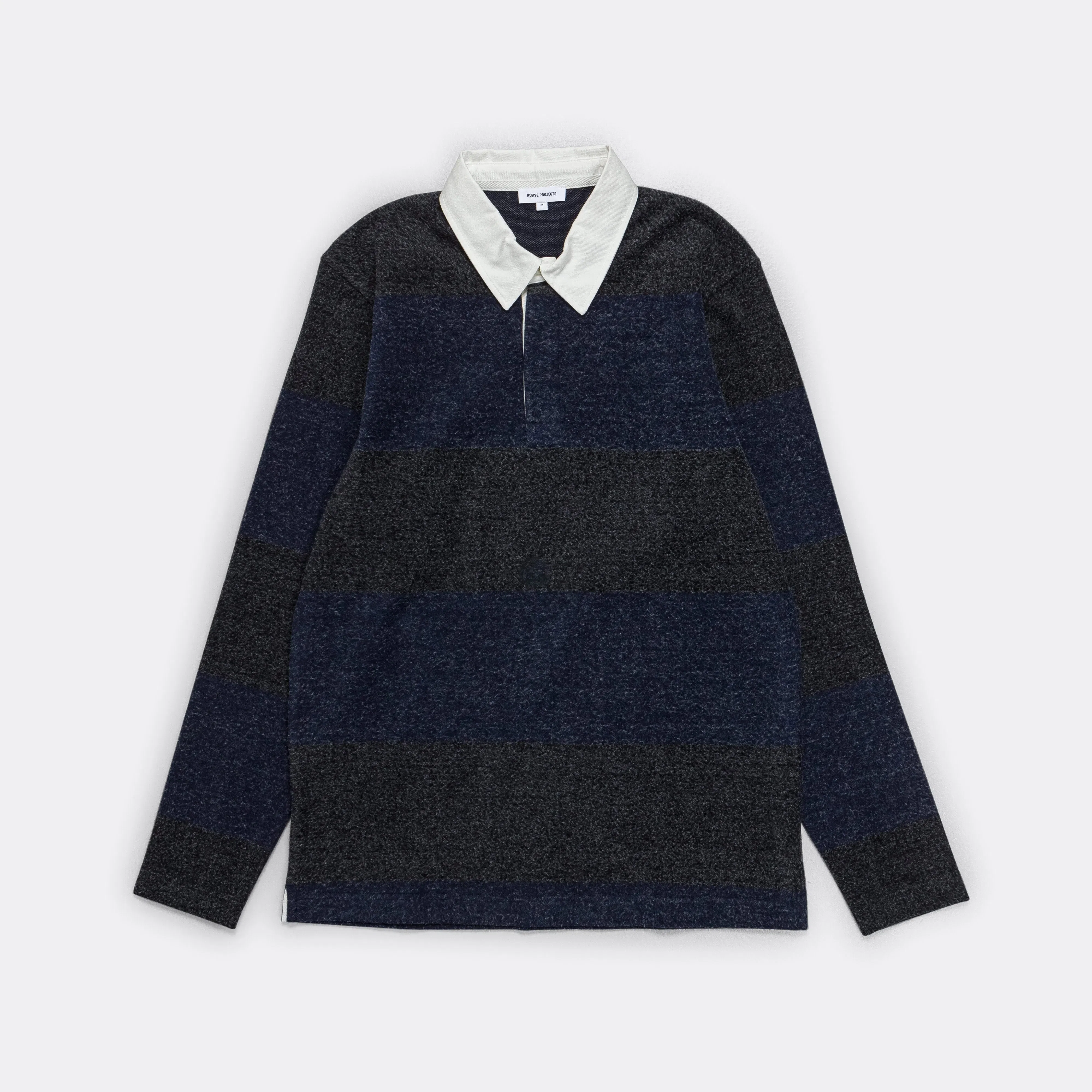 Norse Projects Ruben Brushed Jersey Rugby LS Polo - Navy